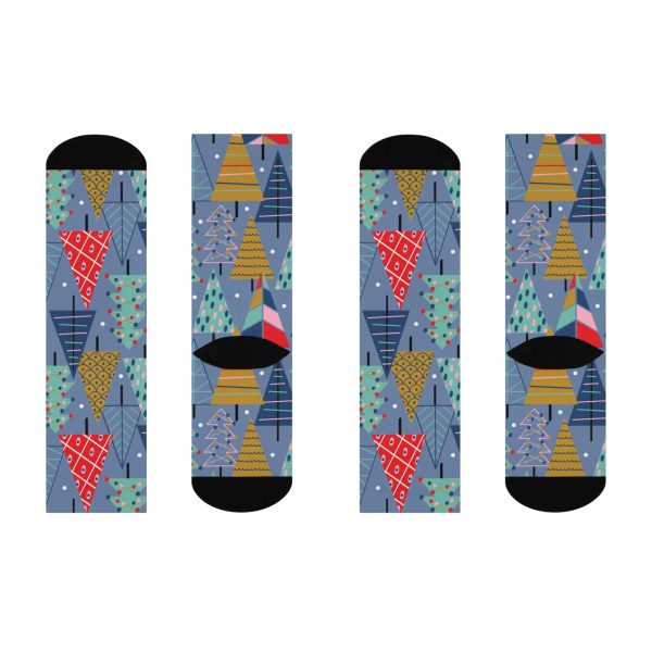 Blue Holiday Cheer Cushioned Crew Socks - Image 4