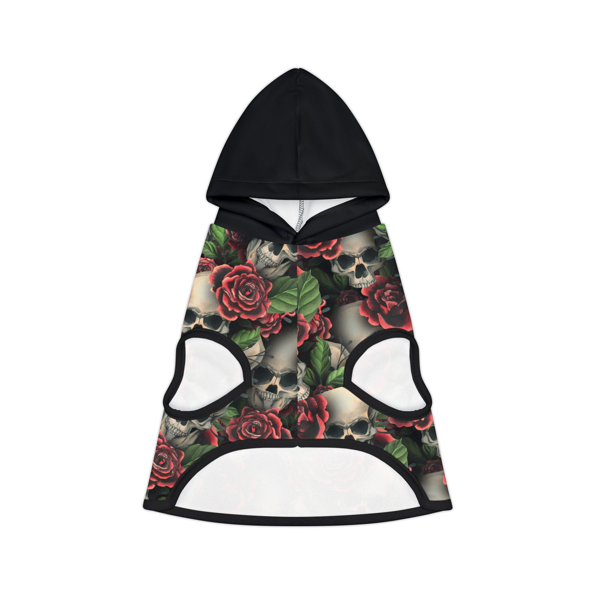 Gothic Skulls & Red Roses Print Pet Hoodie - (S.e.P.T.™) - Image 2