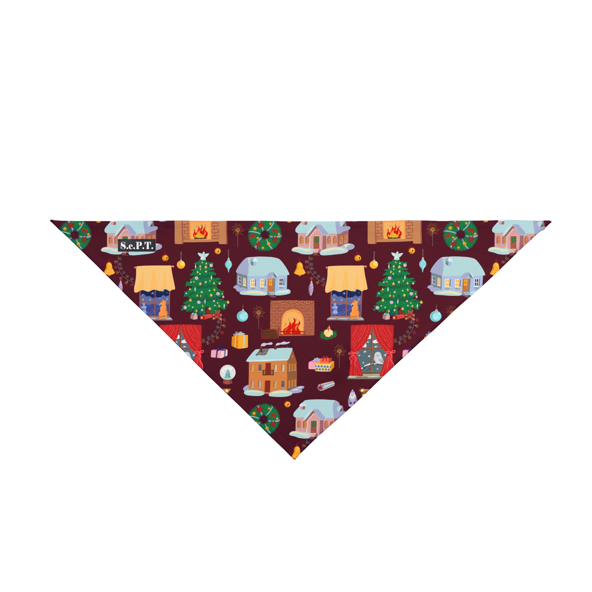 Cozy Christmas Village Holiday Dog Pet Bandana - (S.e.P.T.) - Image 6