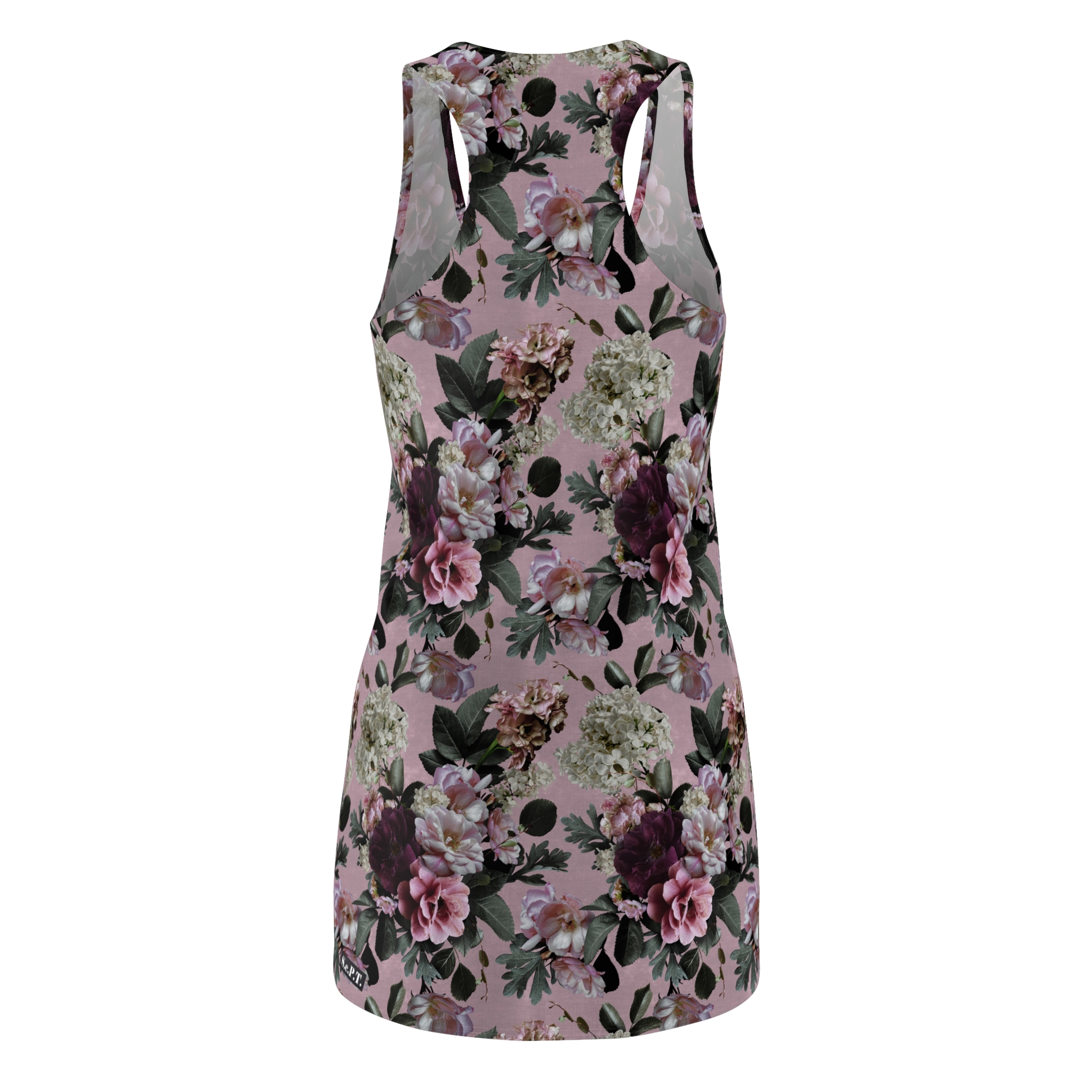 Romantic Vintage Rose Bouquet Botanical Print Women's Racerback Dress (S.e.P.T.™) - Image 3