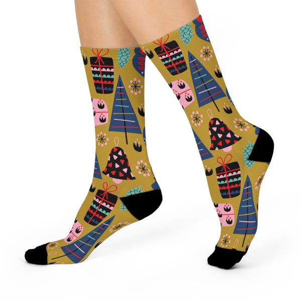 Holiday Cheer (Design #3)  Cushioned Crew Socks - Image 3