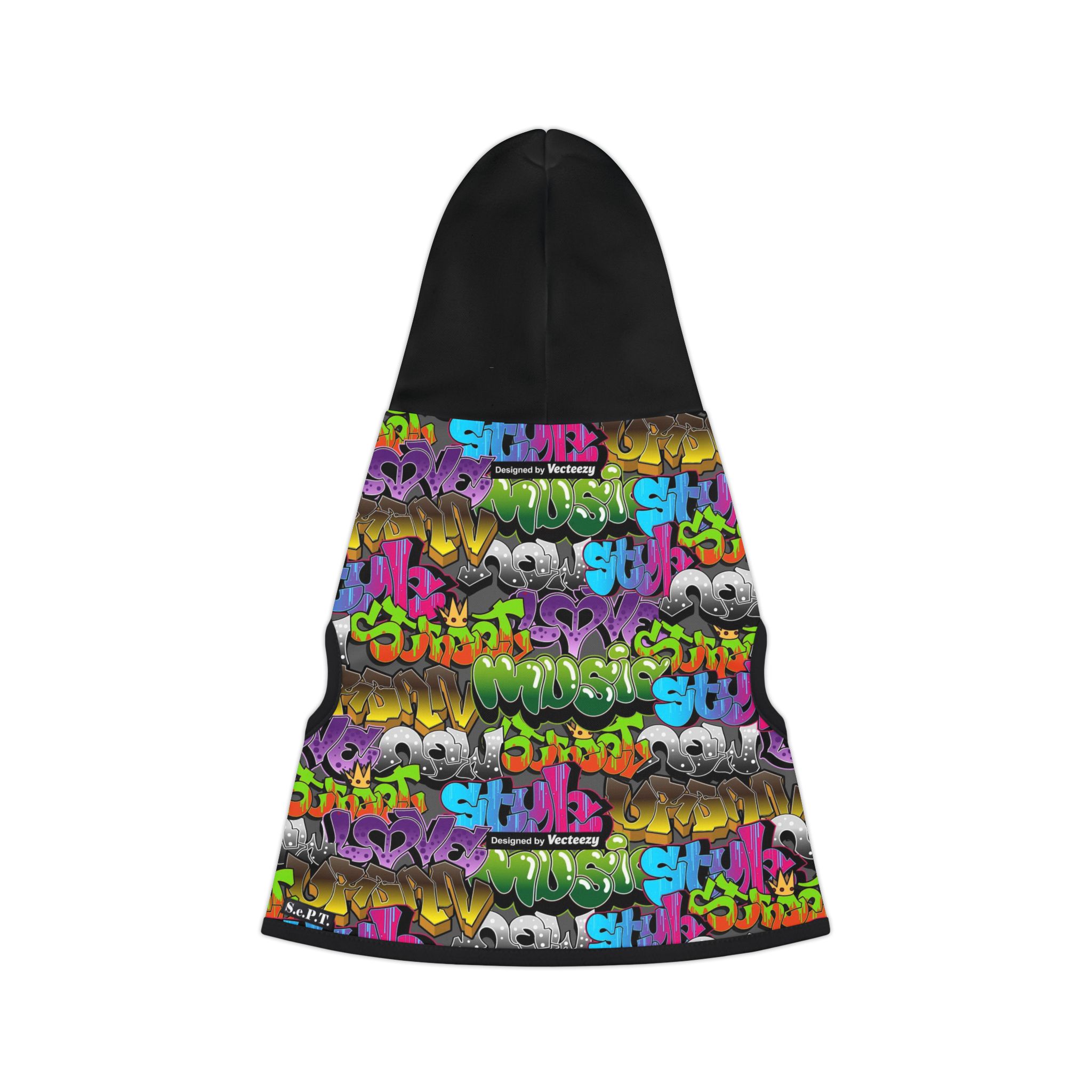 Urban Graffiti Wall Print Cat & Dog Pet Hoodie - (S.e.P.T.™) - Image 3