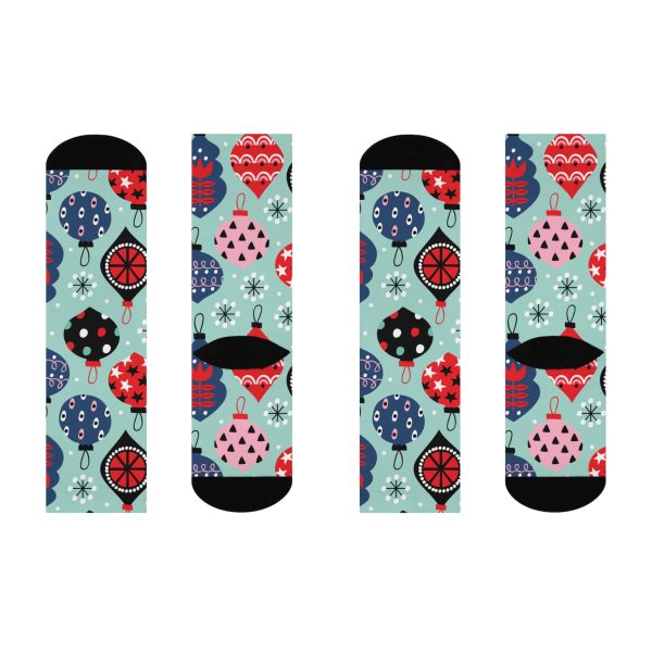 Holiday Cheer Ornaments (Design #1)  Cushioned Crew Socks - Image 4
