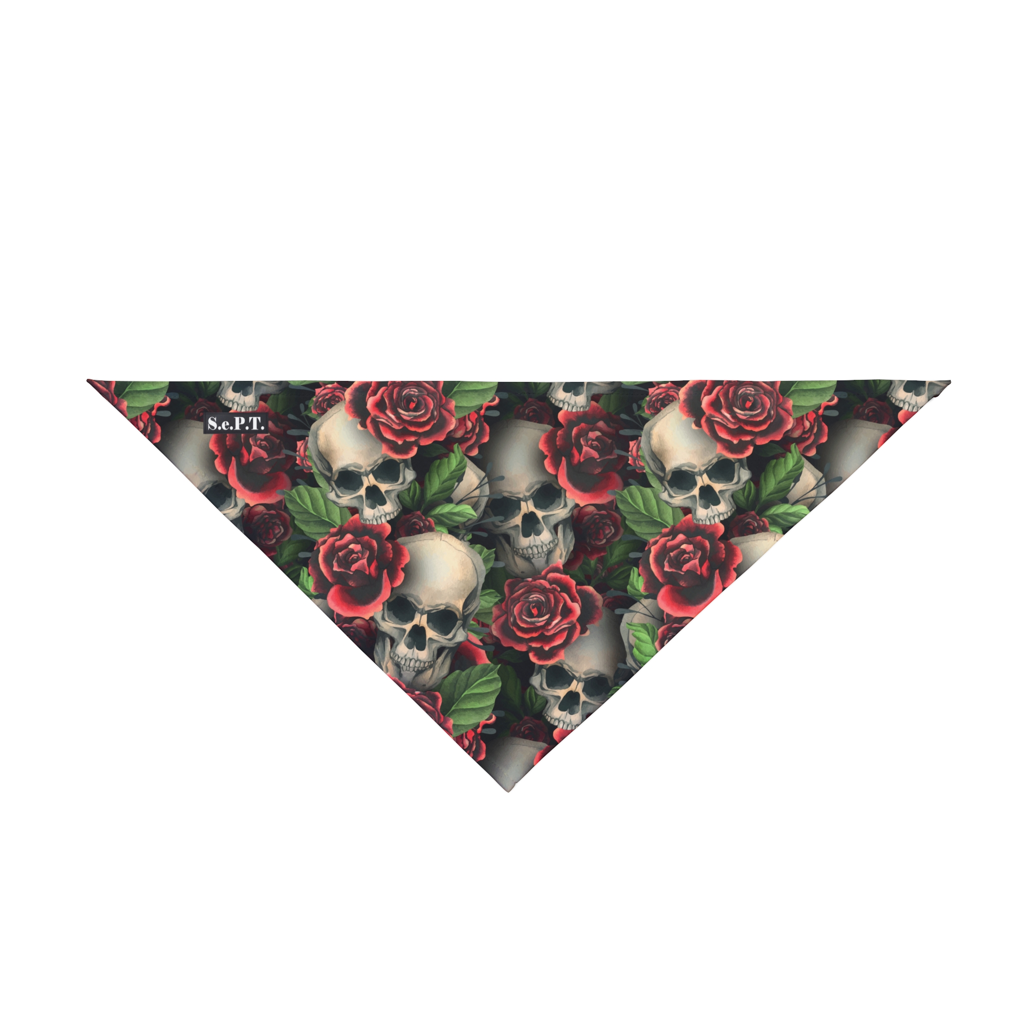 Gothic Skulls & Red Roses Print Dog Pet Bandana - (S.e.P.T.™) - Image 6
