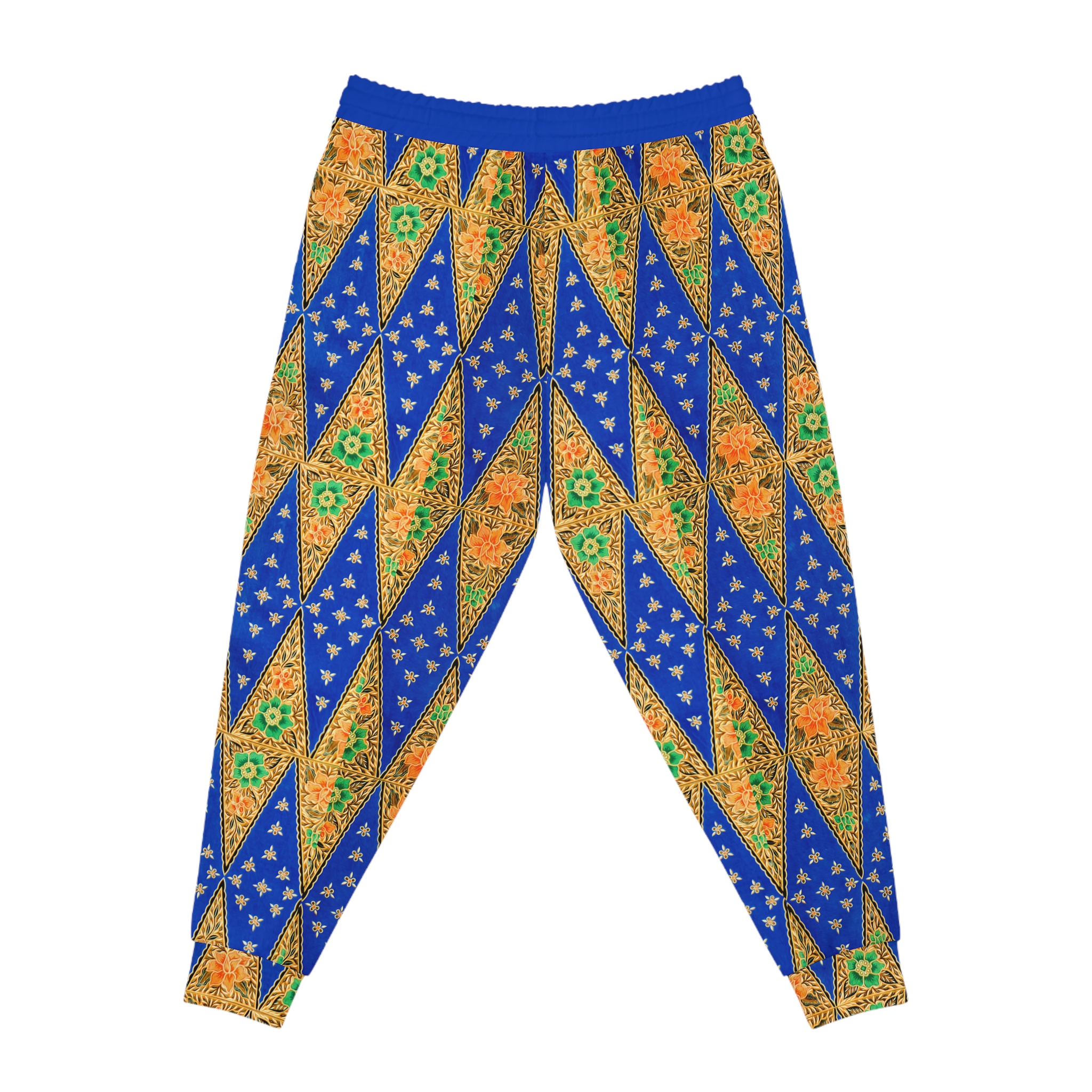 Bohemian Vibrant Blue Geometric Gold Pockets Athletic Joggers (S.e.P.T.™) - Image 5