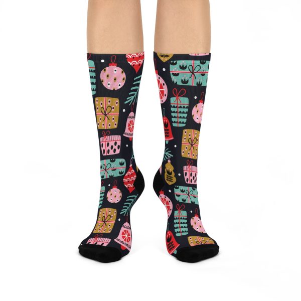 Holiday Cheer Ornaments (Design #2) Cushioned Crew Socks (S.e.P.T.)