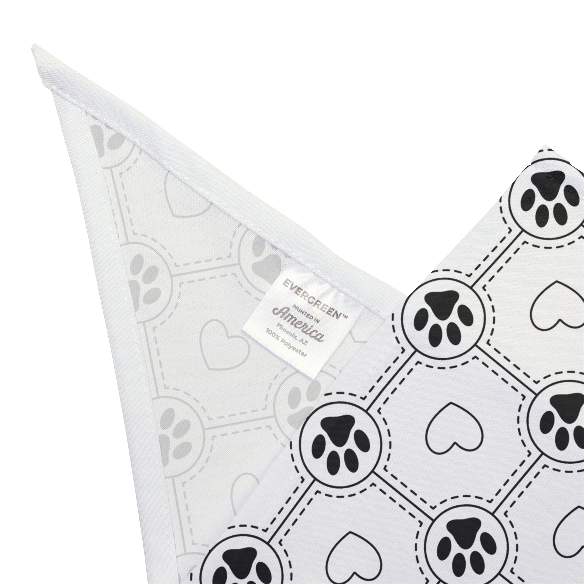 Black & White Heart & Paw Print Pet Bandana - (S.e.P.T.™) - Image 5