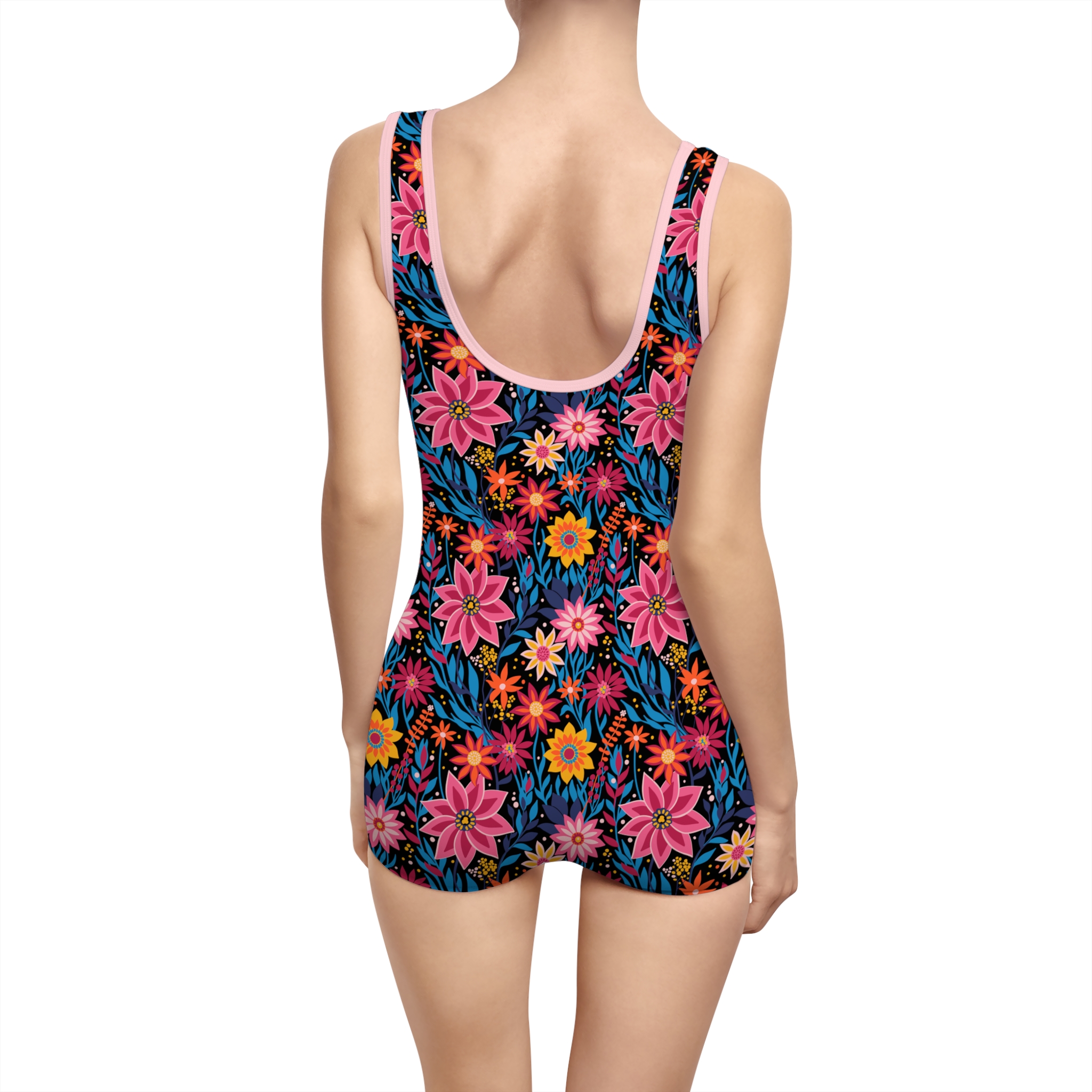 Vibrant Psychedelic Flower Power Women's Vintage Swimsuit (S.e.P.T.™) - Image 2