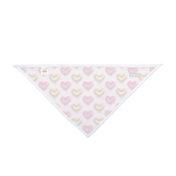 Glossy Pink and Gold Hearts Pattern Pet Bandana - (S.e.P.T.) - Image 2