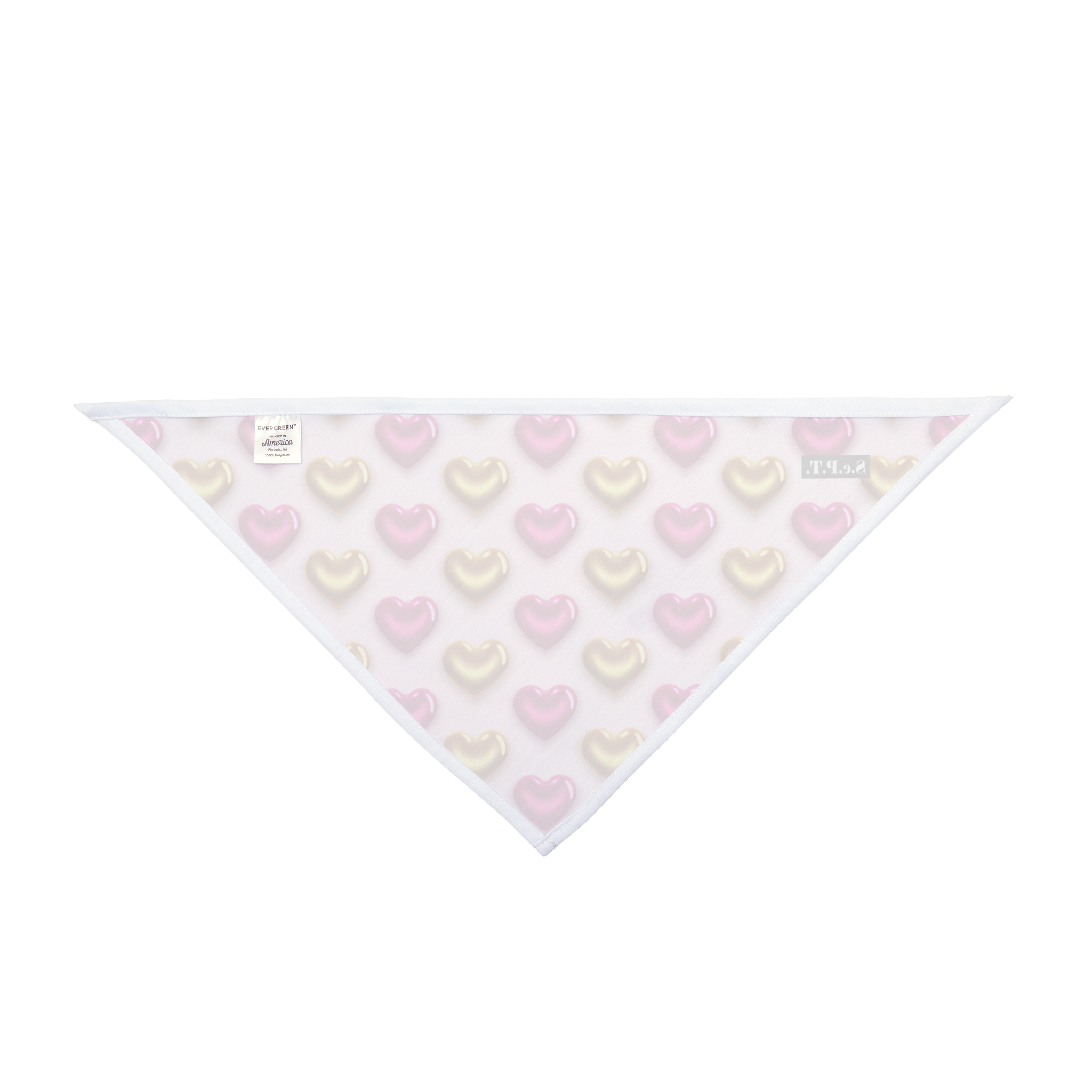 Glossy Pink and Gold Hearts Pattern Pet Bandana - (S.e.P.T.) - Image 2