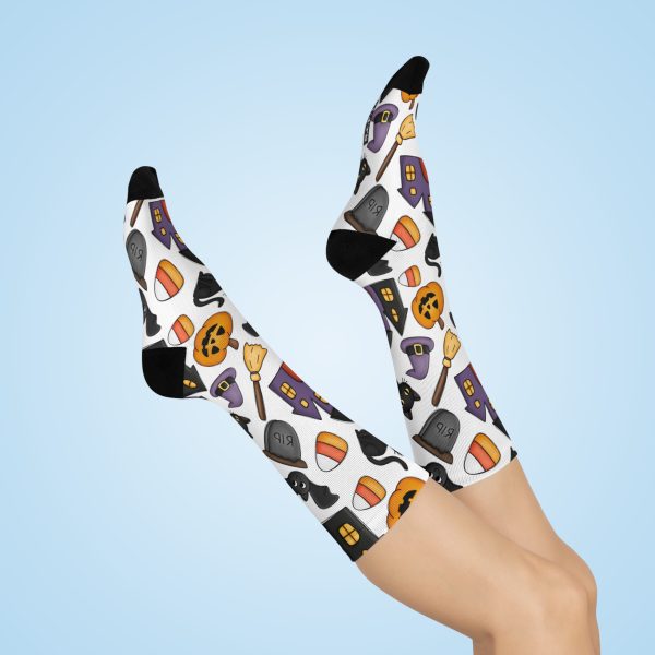 Spooky Cute Halloween (Design 2) Cushioned Crew Socks (S.e.P.T.) - Image 2
