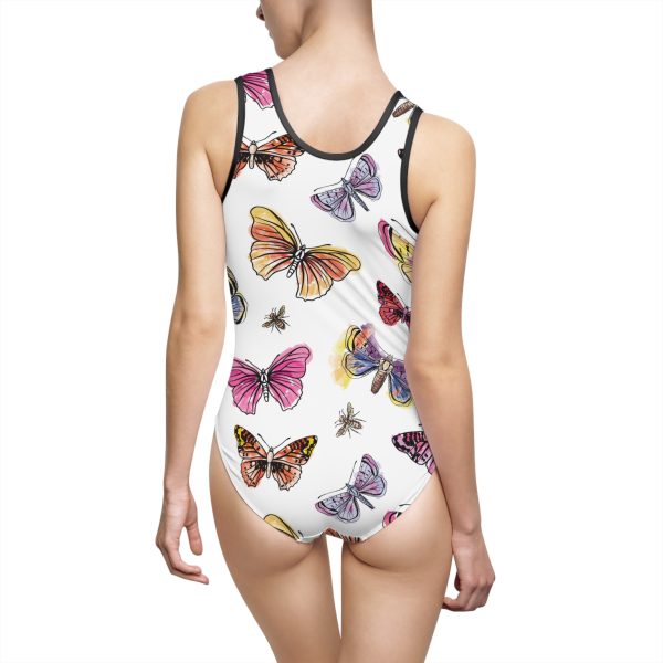 Flutter Watercolor Butterfly Women's Classic One-Piece Swimsuit (AOP) - Image 2