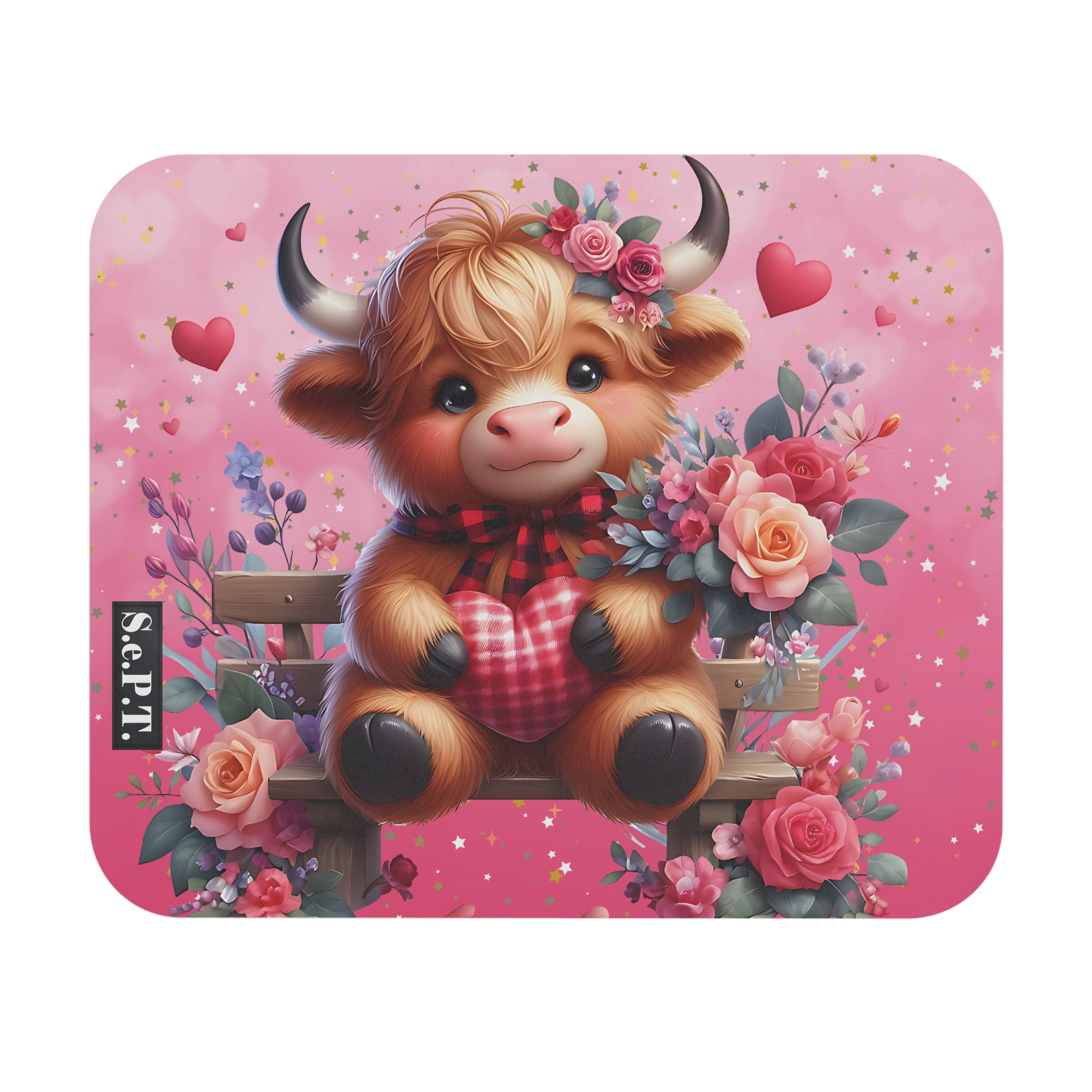 Valentine's Baby Highland Cow (Design 21) - 9x8 Mouse Pad - (S.e.P.T.™)