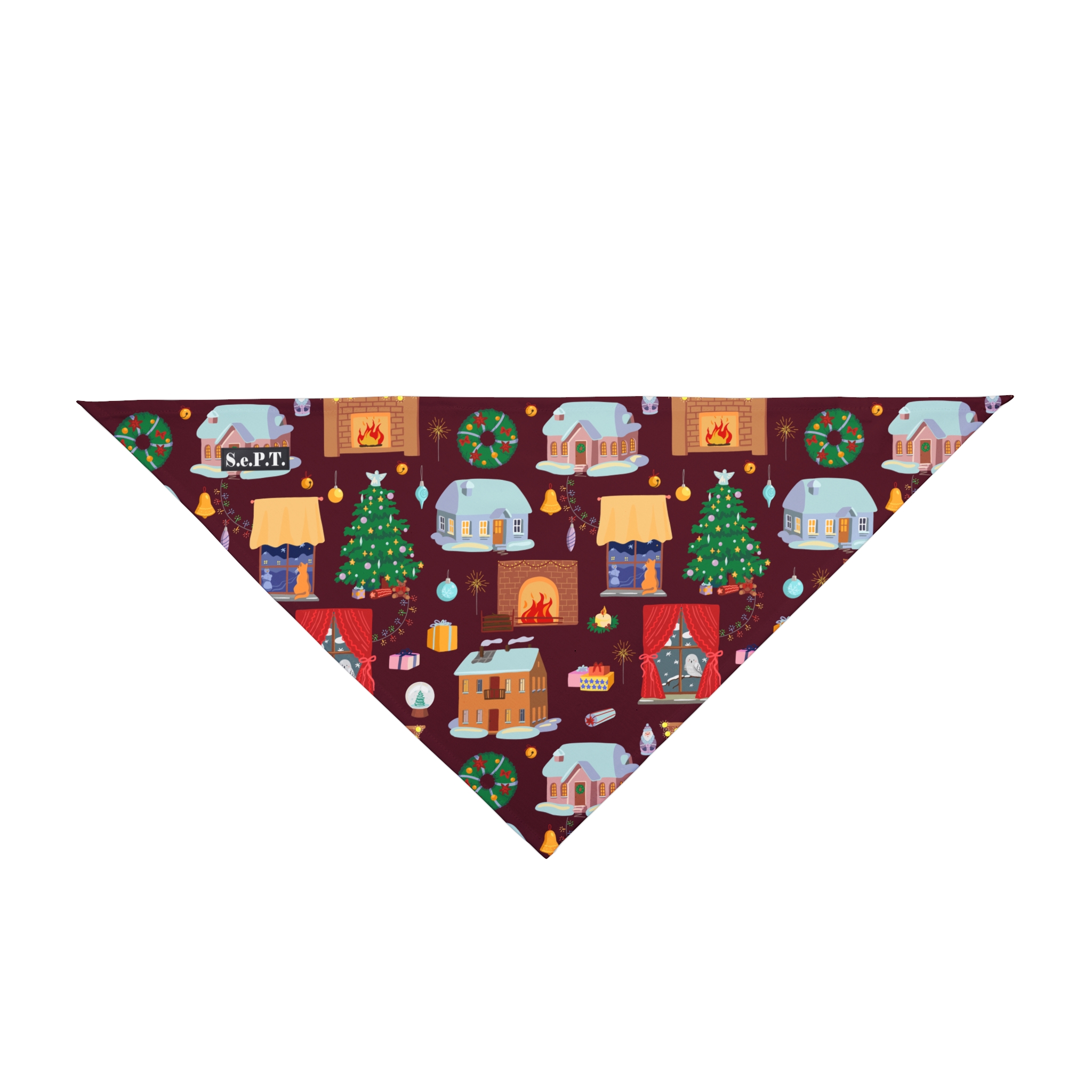Cozy Christmas Village Holiday Dog Pet Bandana - (S.e.P.T.) - Image 2