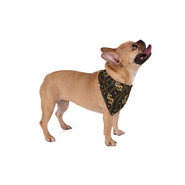Gold Dollar Sign Chain Tangle Pattern Pet Bandana - (S.e.P.T.) - Image 4