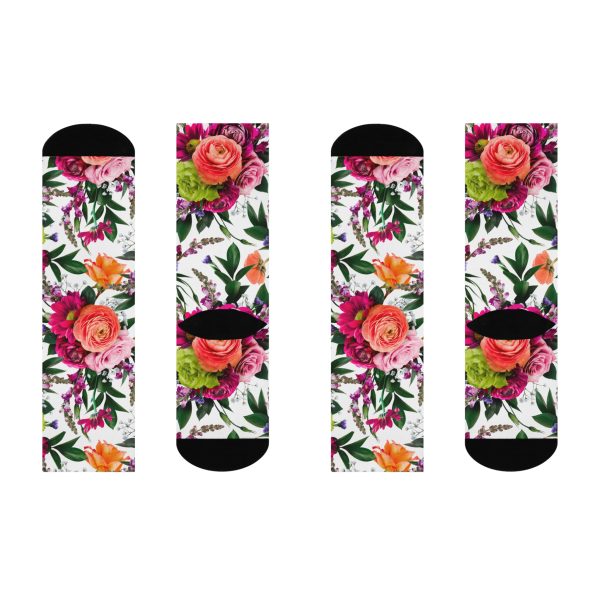 Luxe Botanical Print Cushioned Crew Socks - Image 4