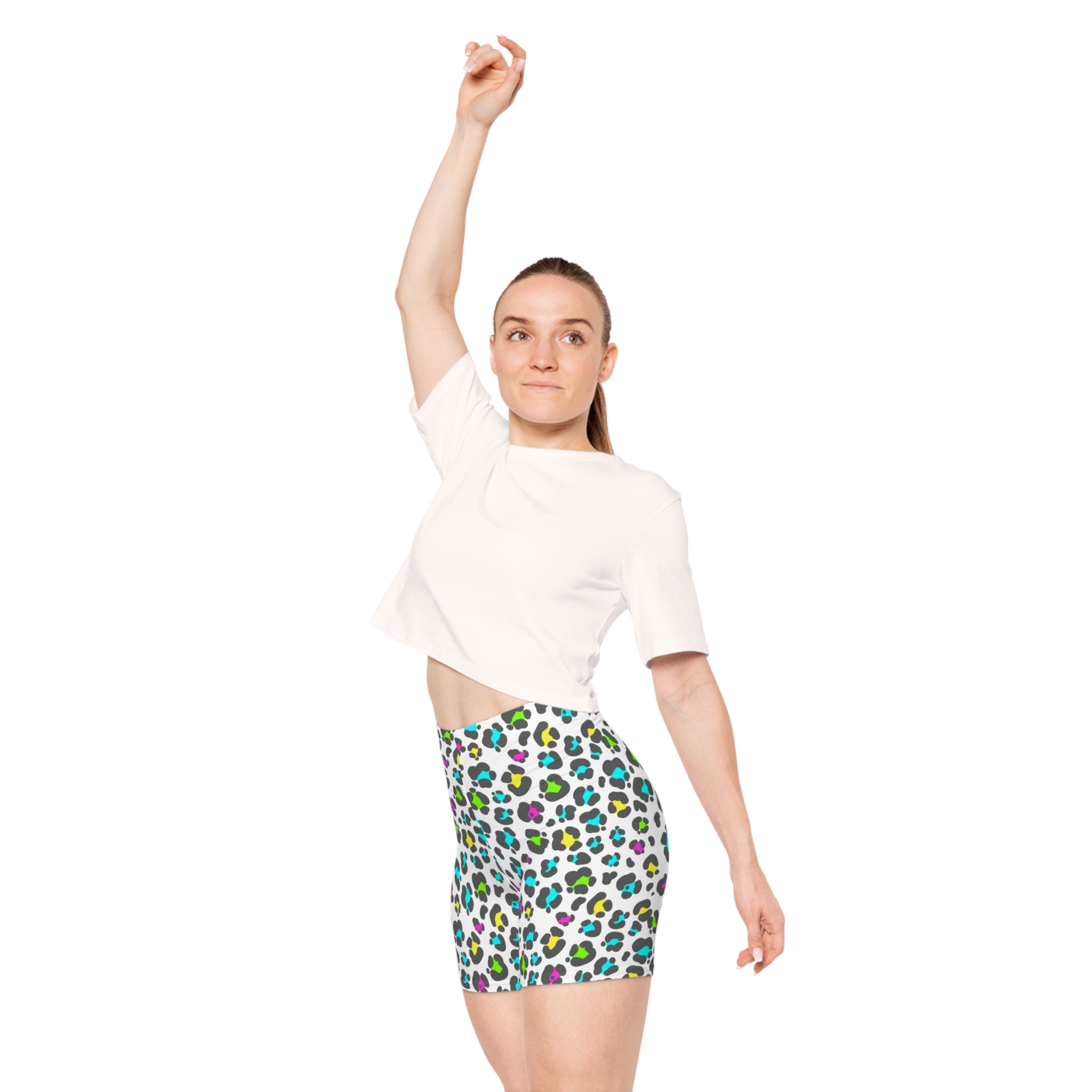 Colorful Leopard Print Women's Biker Shorts (S.e.P.T.™) - Image 7