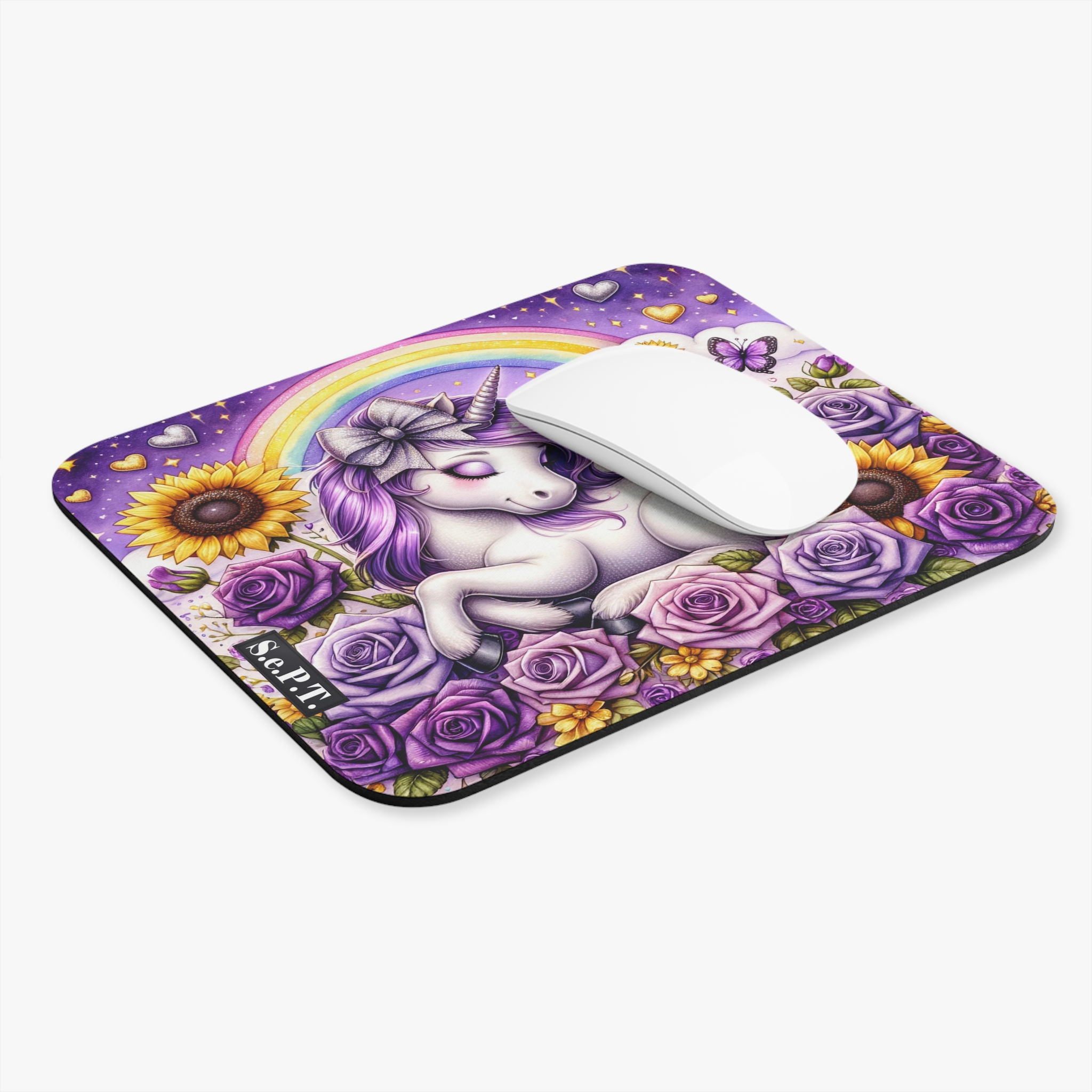 Floral Unicorn (Design 11) - 9x8 Mouse Pad - (S.e.P.T.) - Image 3