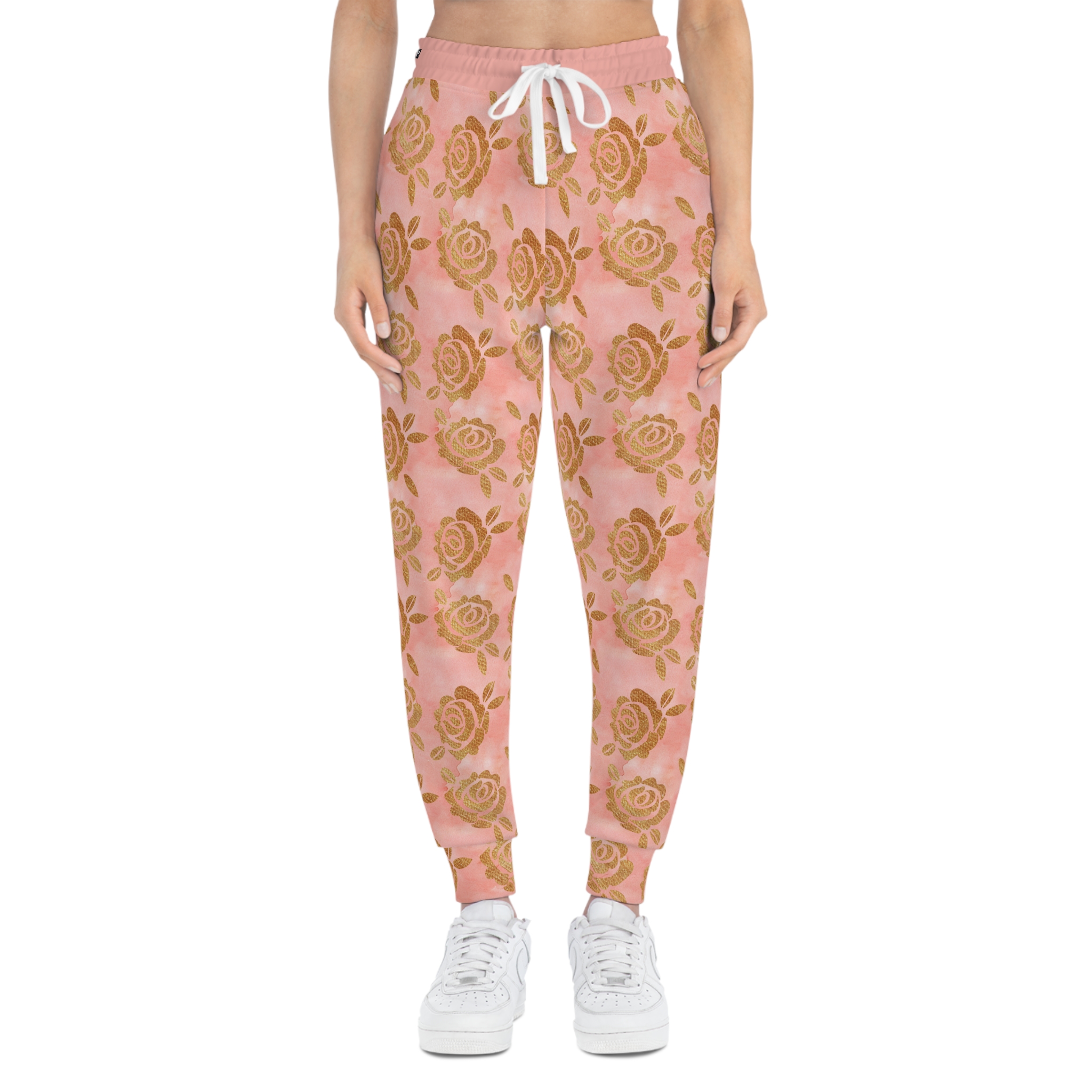 Rose Gold Foil Watercolor Print w/Treasure Pockets™ Athletic Joggers (S.e.P.T.™) - Image 2