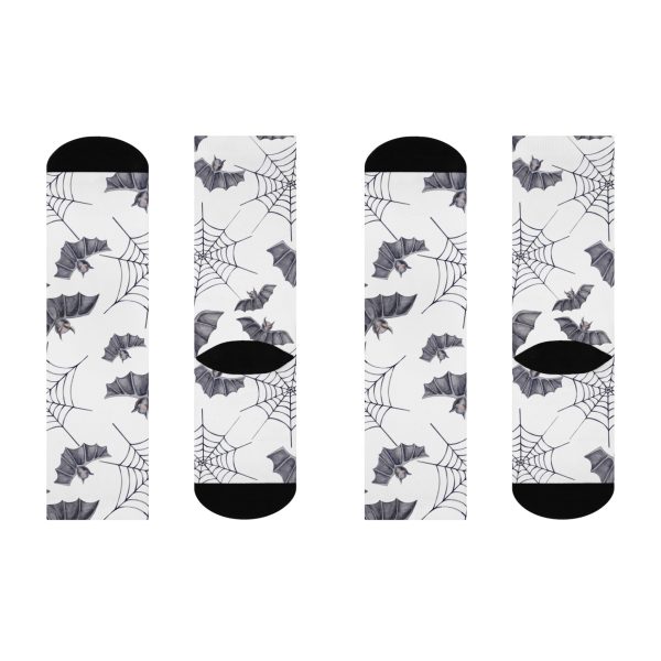 Flying Bats & Spiderweb Pattern Cushioned Crew Socks - Image 4