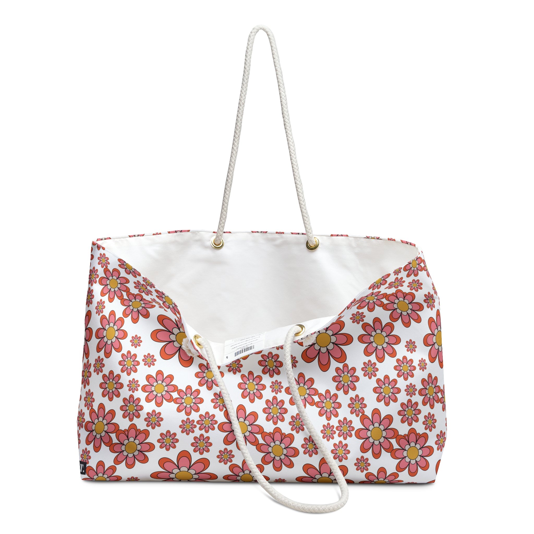 Retro Fun Pink Daisy Floral Print Weekender Bag (S.e.P.T.™) - Image 3