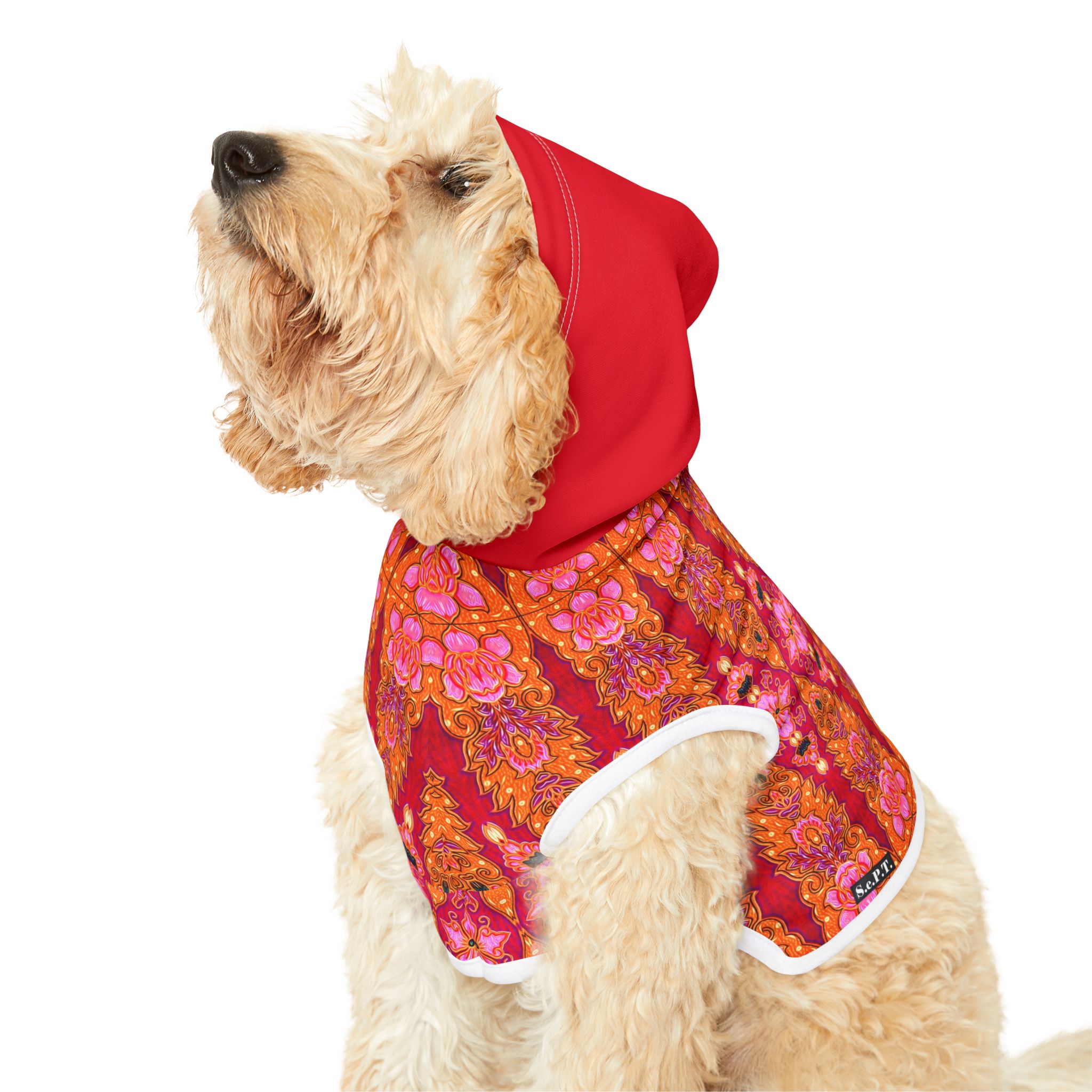 Bohemian Bright Fuchsia & Orange Geometric Pattern Cat & Dog Pet Hoodie - (S.e.P.T.™) - Image 7