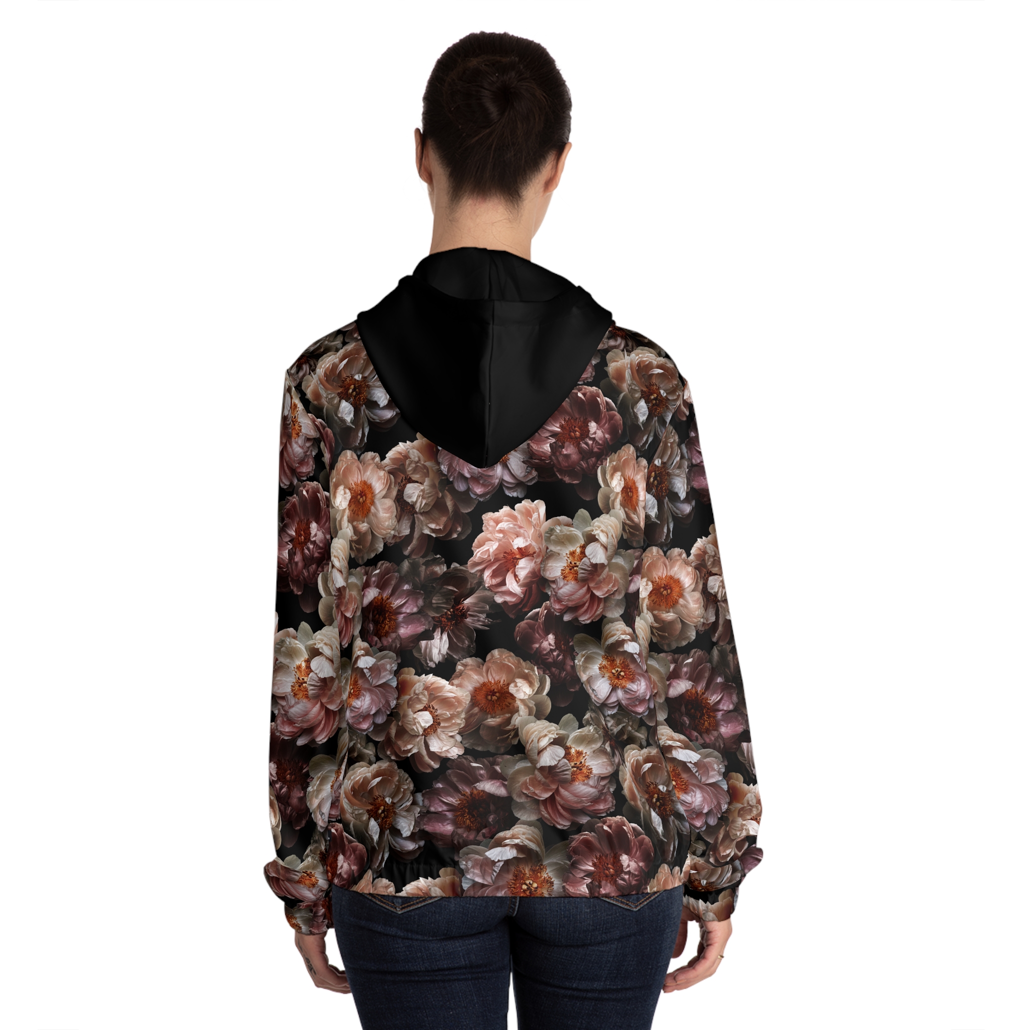 Romantic Antique Rose Botanical Print Women’s Full-Zip Hoodie (S.e.P.T.™) - Image 4