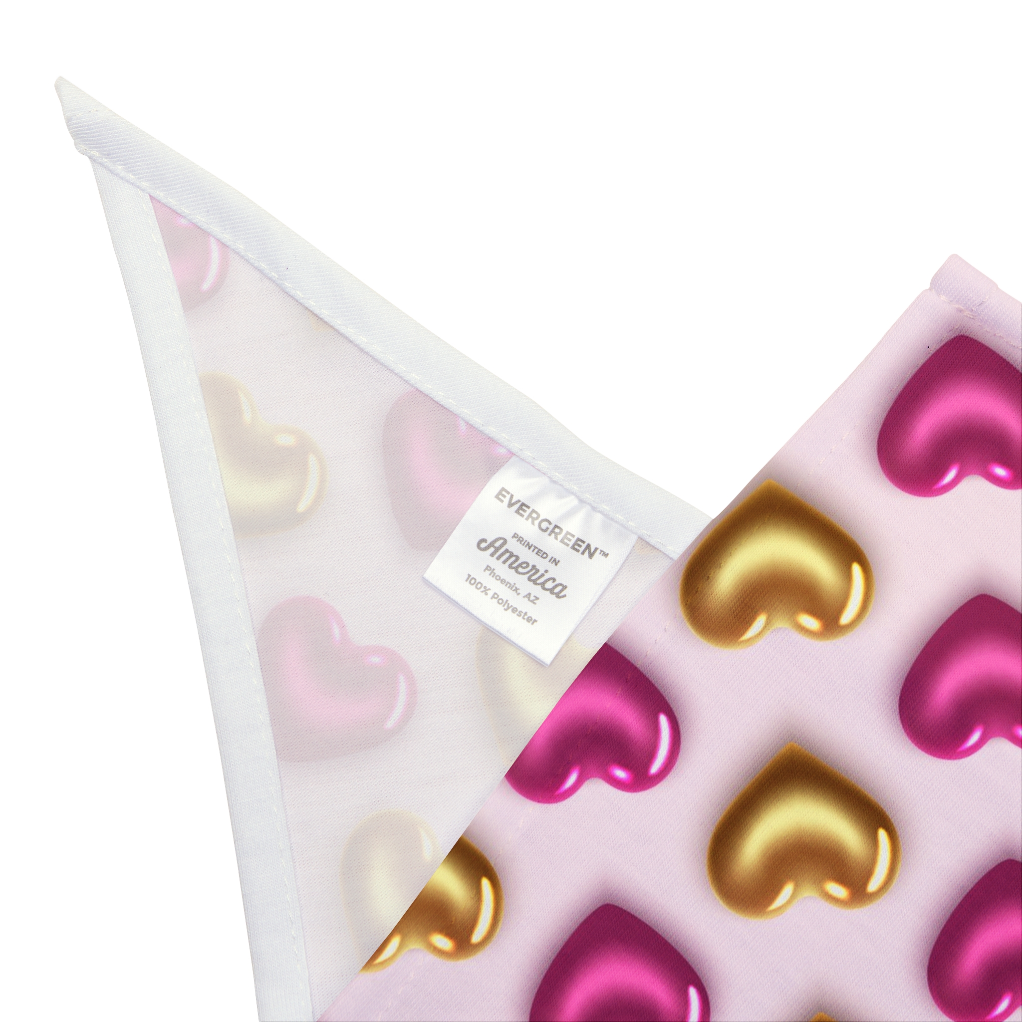 Glossy Pink and Gold Hearts Pattern Pet Bandana - (S.e.P.T.) - Image 3