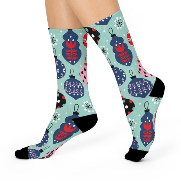 Holiday Cheer Ornaments (Design #1)  Cushioned Crew Socks (S.e.P.T.) - Image 3