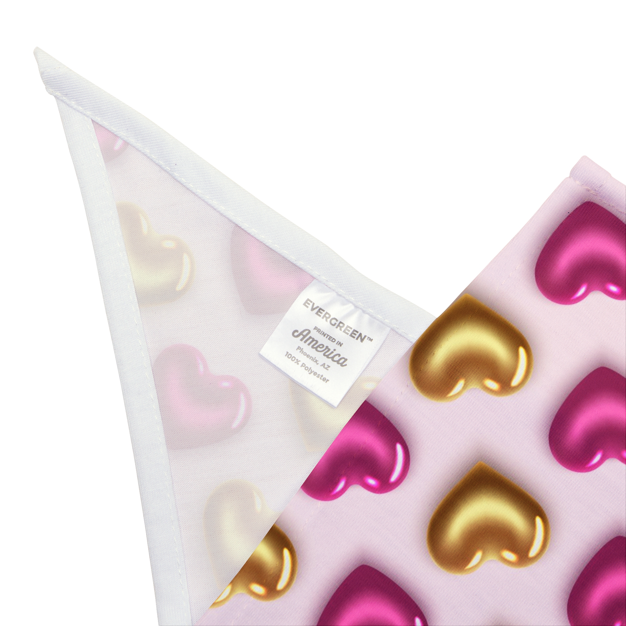 Glossy Pink & Gold Hearts Pattern Pet Bandana - (S.e.P.T.™) - Image 4