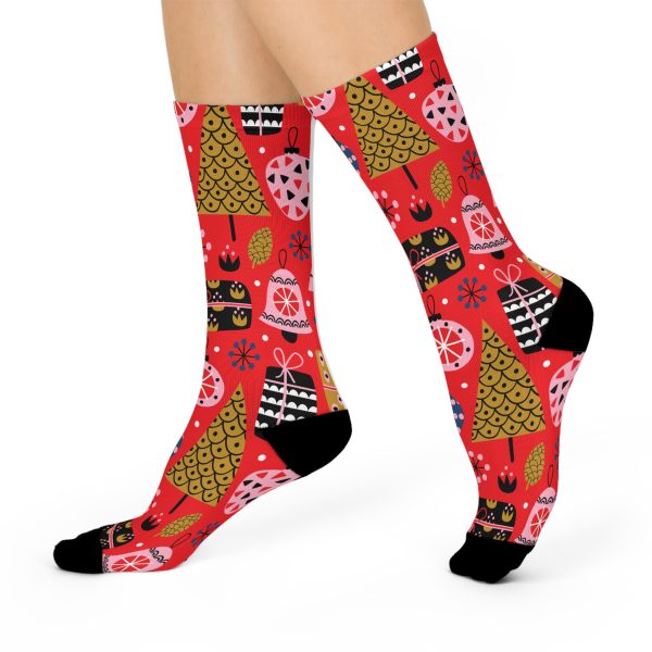 Red Holiday Cheer Cushioned Crew Socks - Image 3