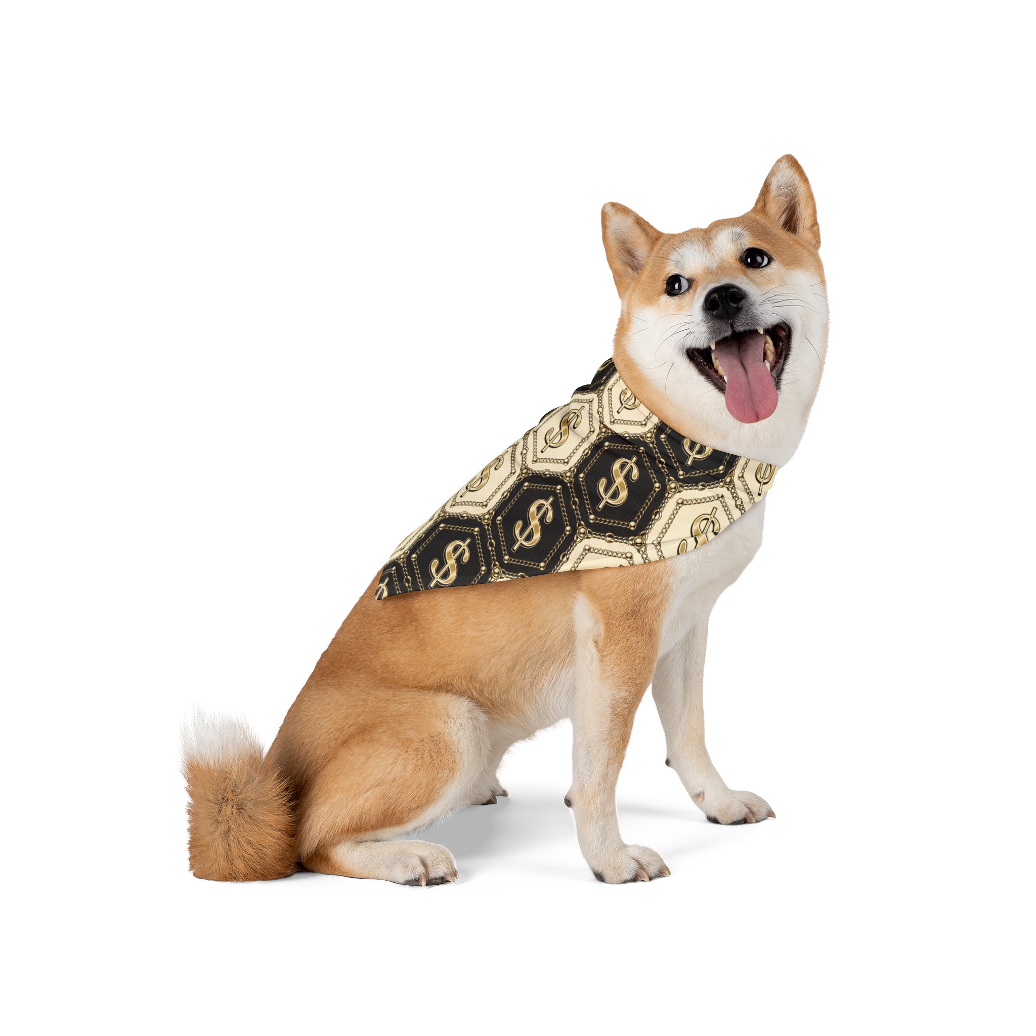 Honeycomb Dollar Sign Tile Pattern Pet Bandana - (S.e.P.T.) - Image 5