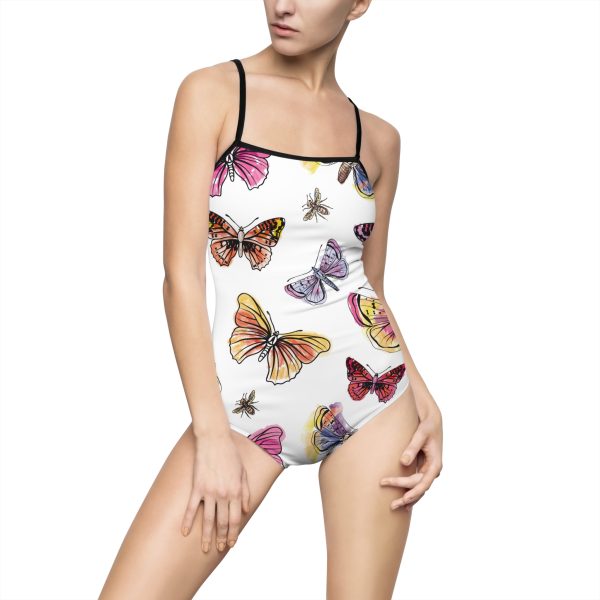 Flutter Watercolor Butterfly Women's One-piece Swimsuit (AOP)