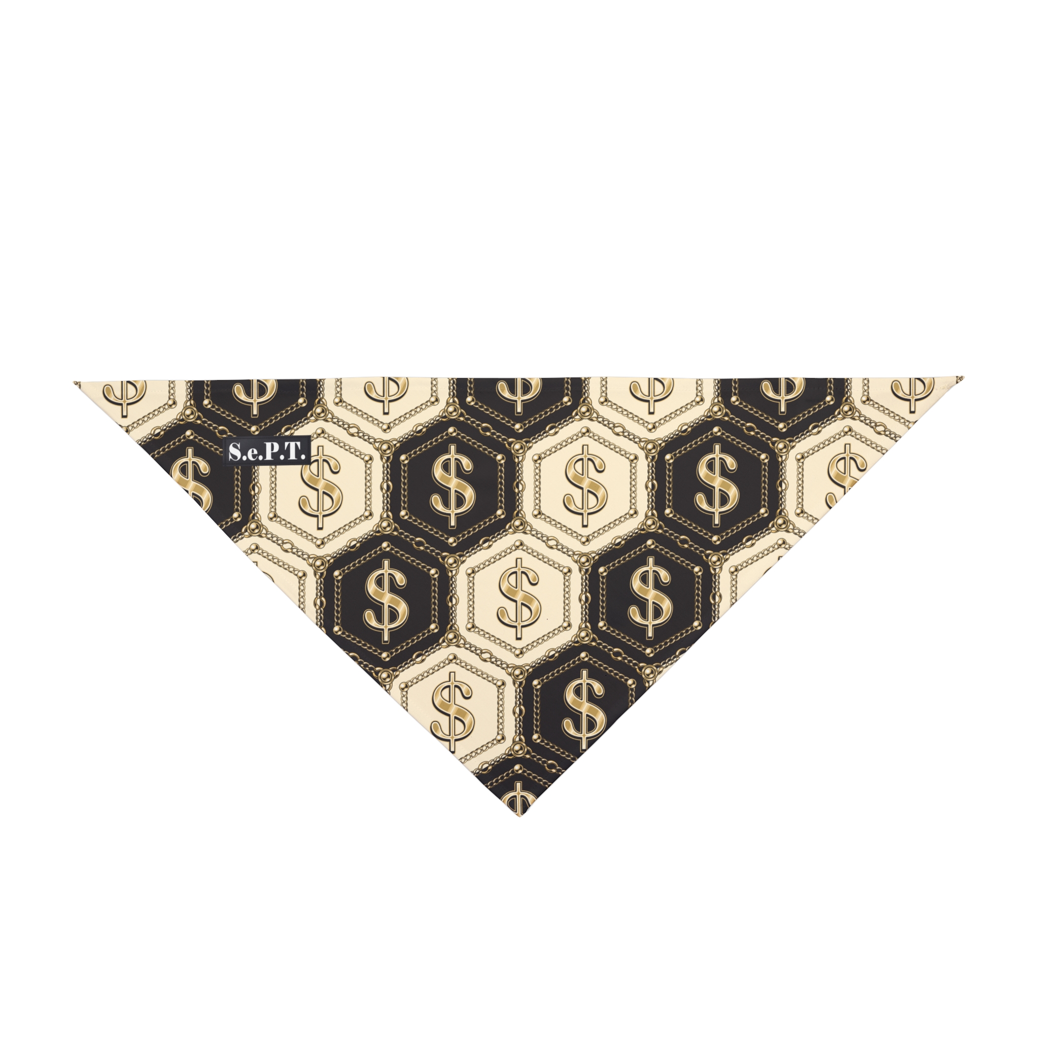 Honeycomb Dollar Sign Tile Pattern Pet Bandana - (S.e.P.T.)