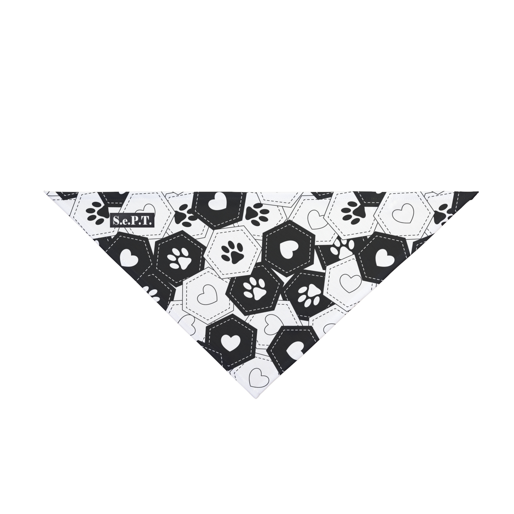 Monochrome Paw Print Quilted Pet Bandana - (S.e.P.T.™) - Image 3