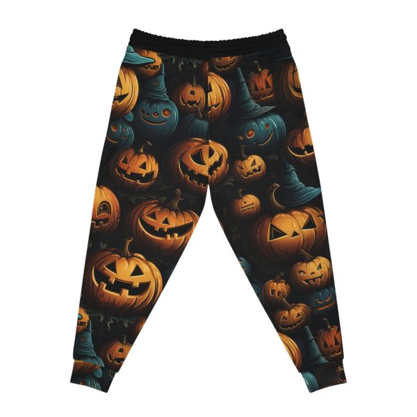 Witchy Night Blue & Orange Pumpkin Athletic Joggers (AOP) - Image 3