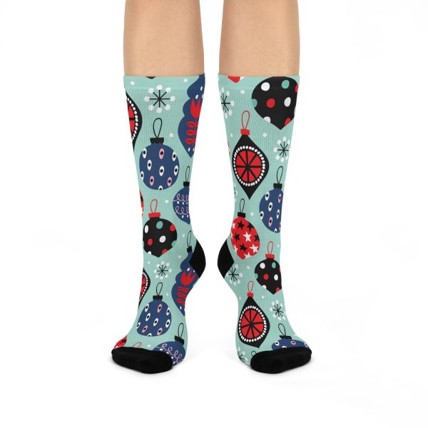Holiday Cheer Ornaments (Design #1)  Cushioned Crew Socks (S.e.P.T.)