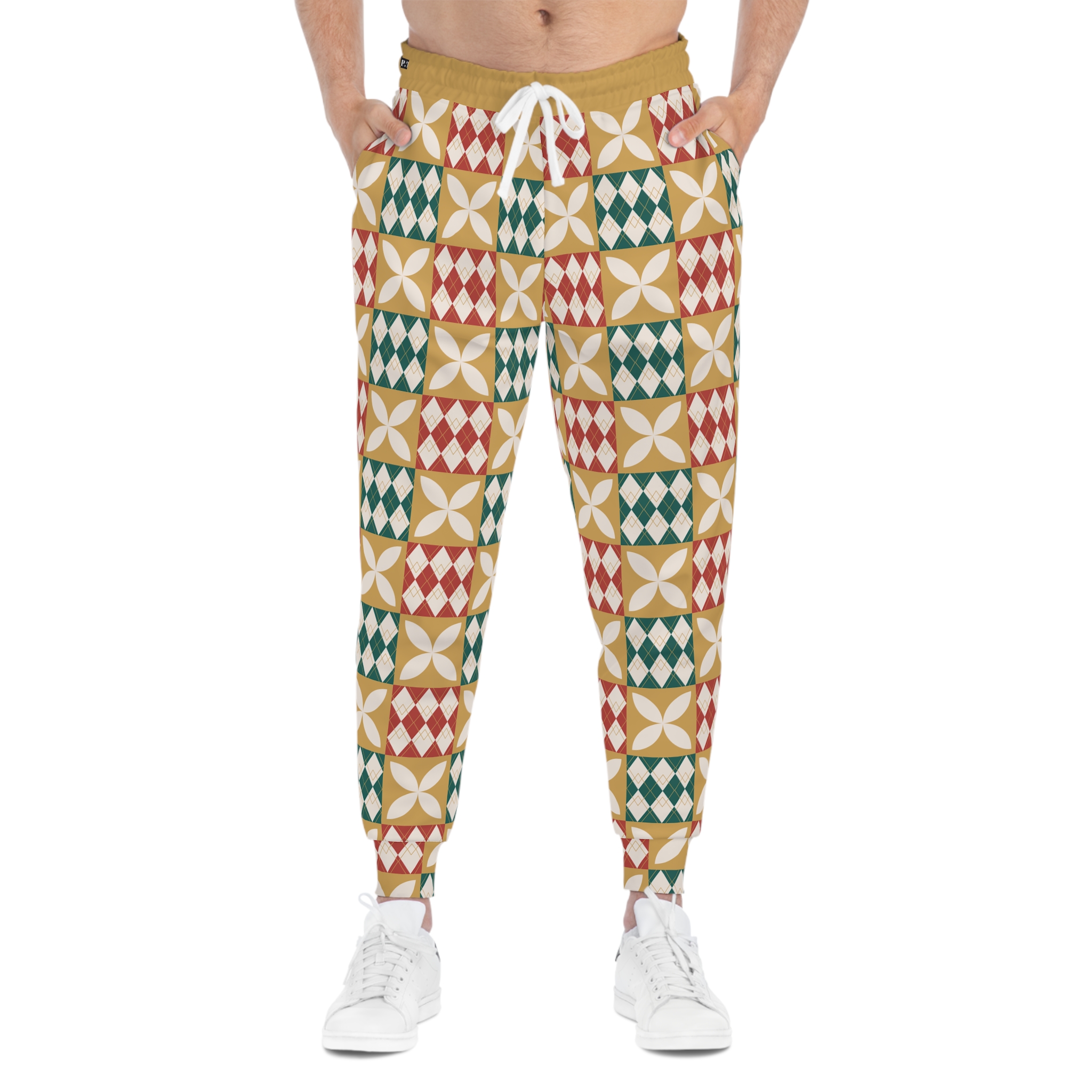 Warm Tones Holiday Harlequin Quilt Pattern w/Treasure Pockets™ Athletic Joggers (S.e.P.T.™) - Image 3