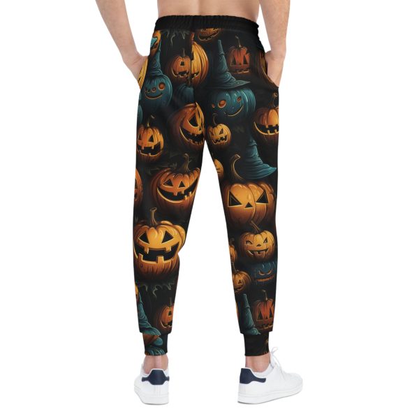 Witchy Night Blue & Orange Pumpkin Athletic Joggers (AOP) - Image 4