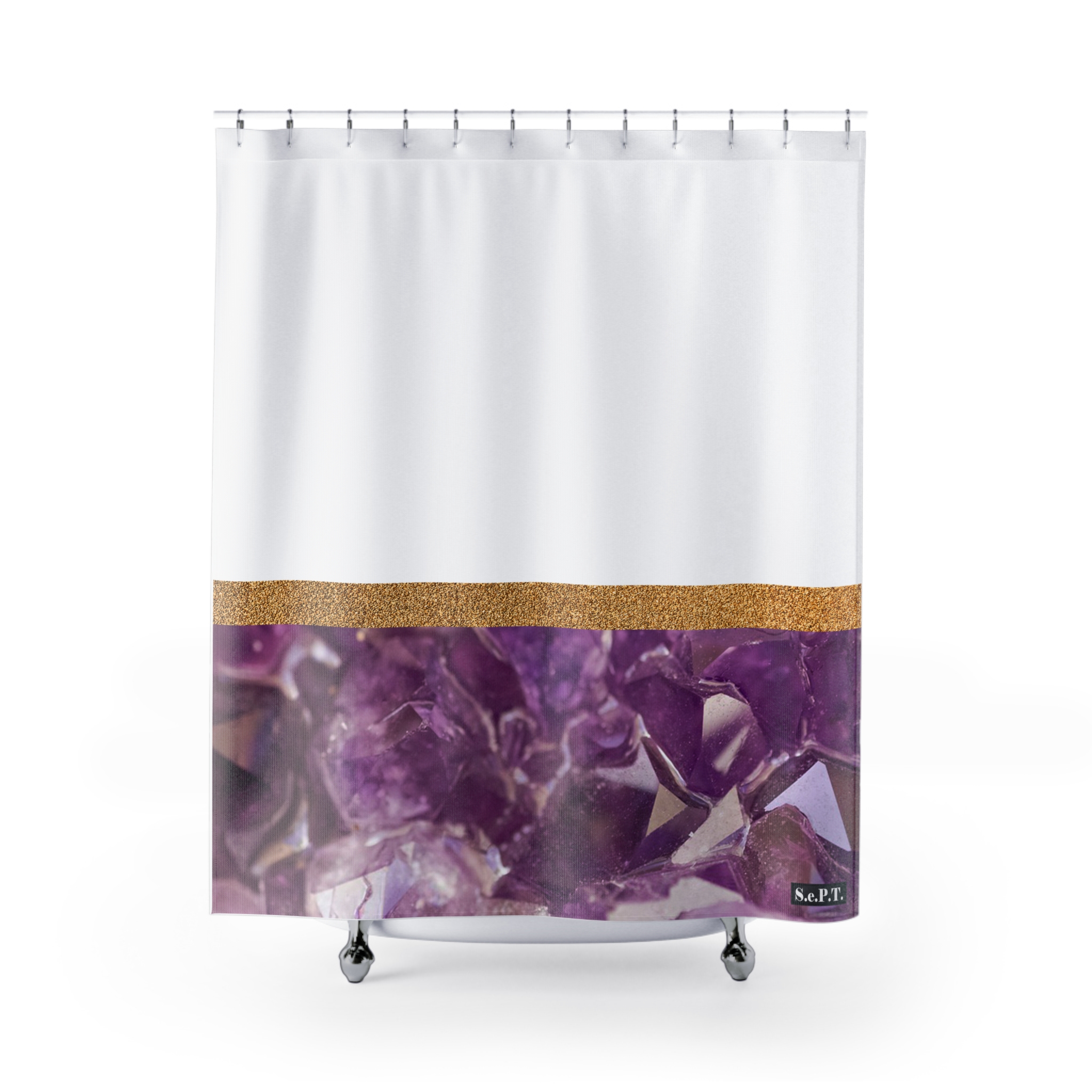 Purple Amethyst Crystal - Shower Curtain Option 2 - (S.e.P.T.)