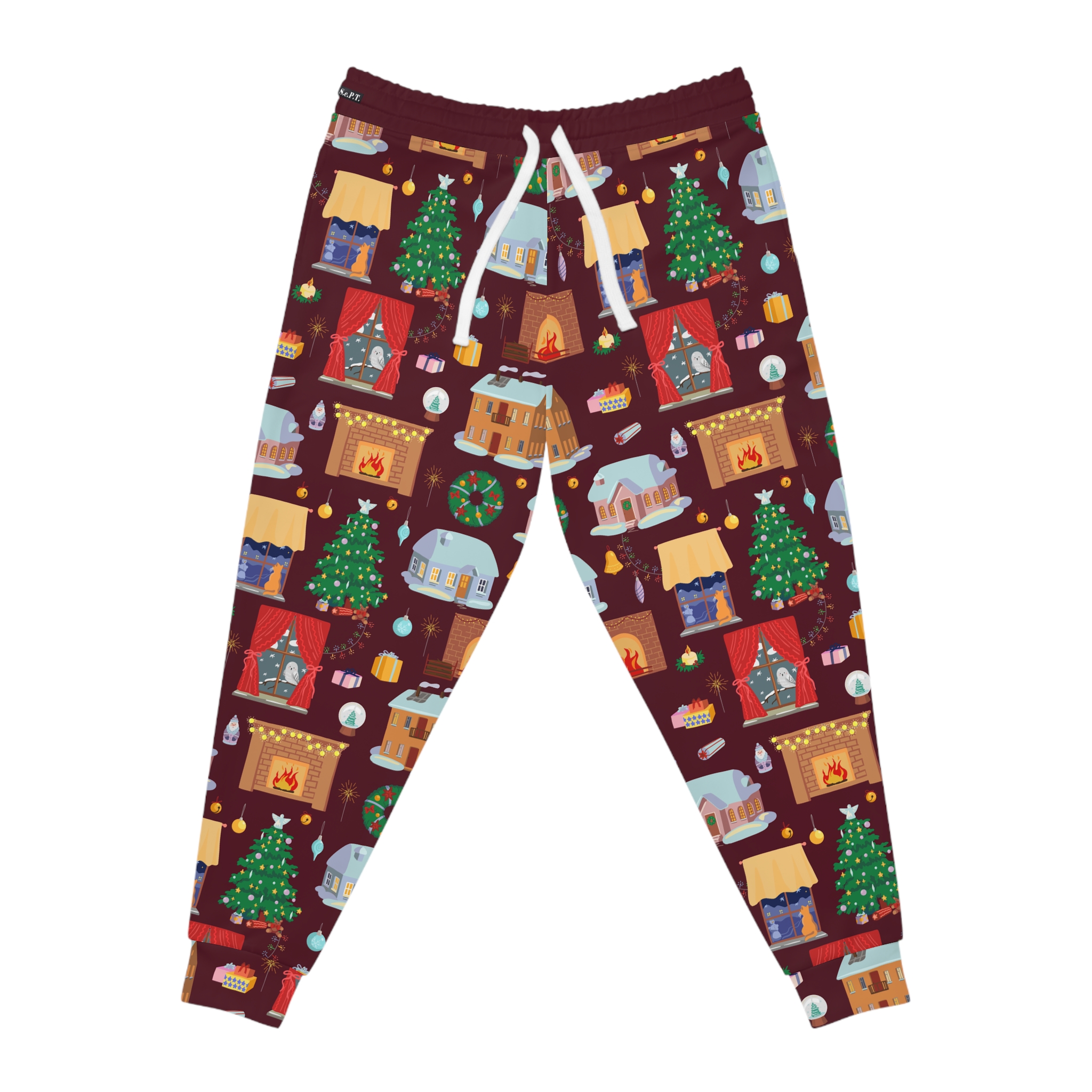 Cozy Christmas Village Holiday Print w/Treasure Pockets™ Athletic Joggers (S.e.P.T.™) - Image 4
