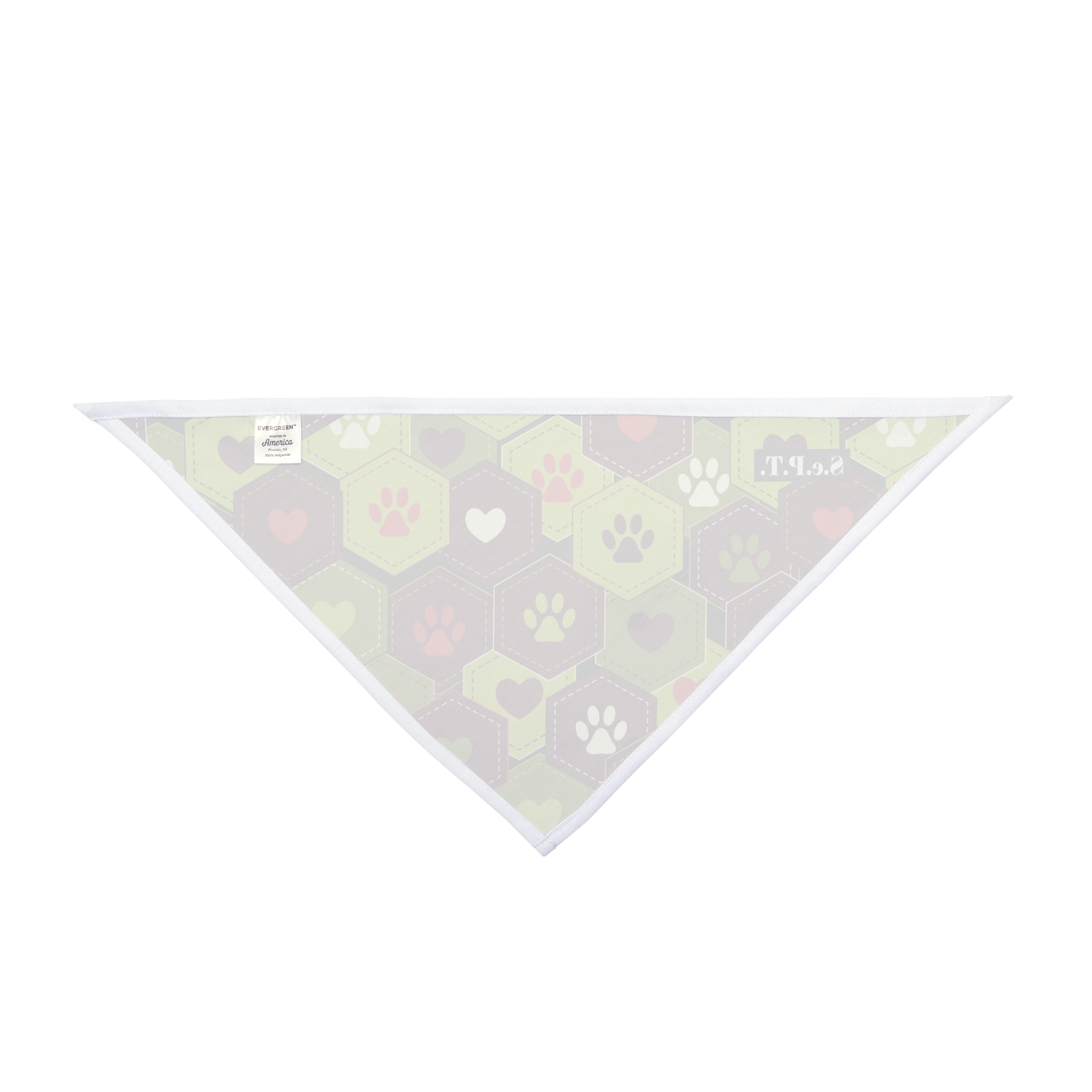 Maroon & Olive Green Hexagon Paw Pet Bandana - (S.e.P.T.™) - Image 4