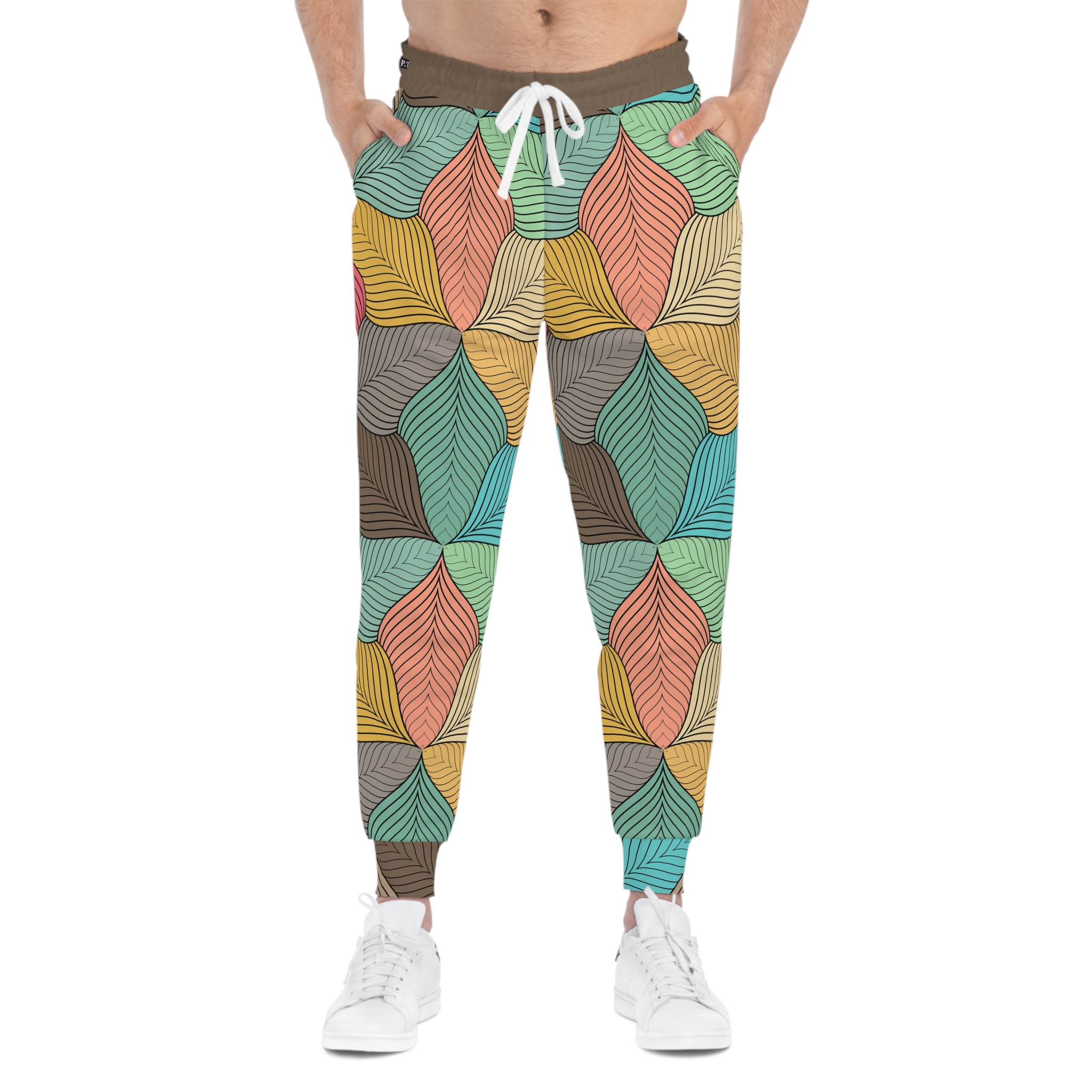 Mid-Century Modern Wavy Abstract Print #2 Athletic Joggers (S.e.P.T.™) - Image 3