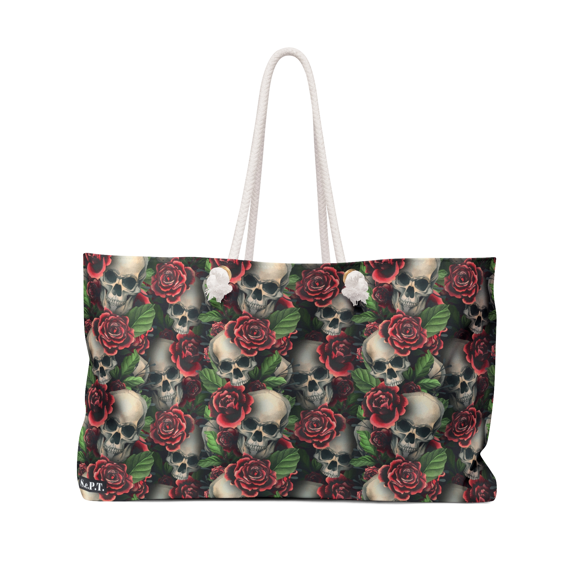 Gothic Skulls & Red Roses Print Weekender Bag (S.e.P.T.™)