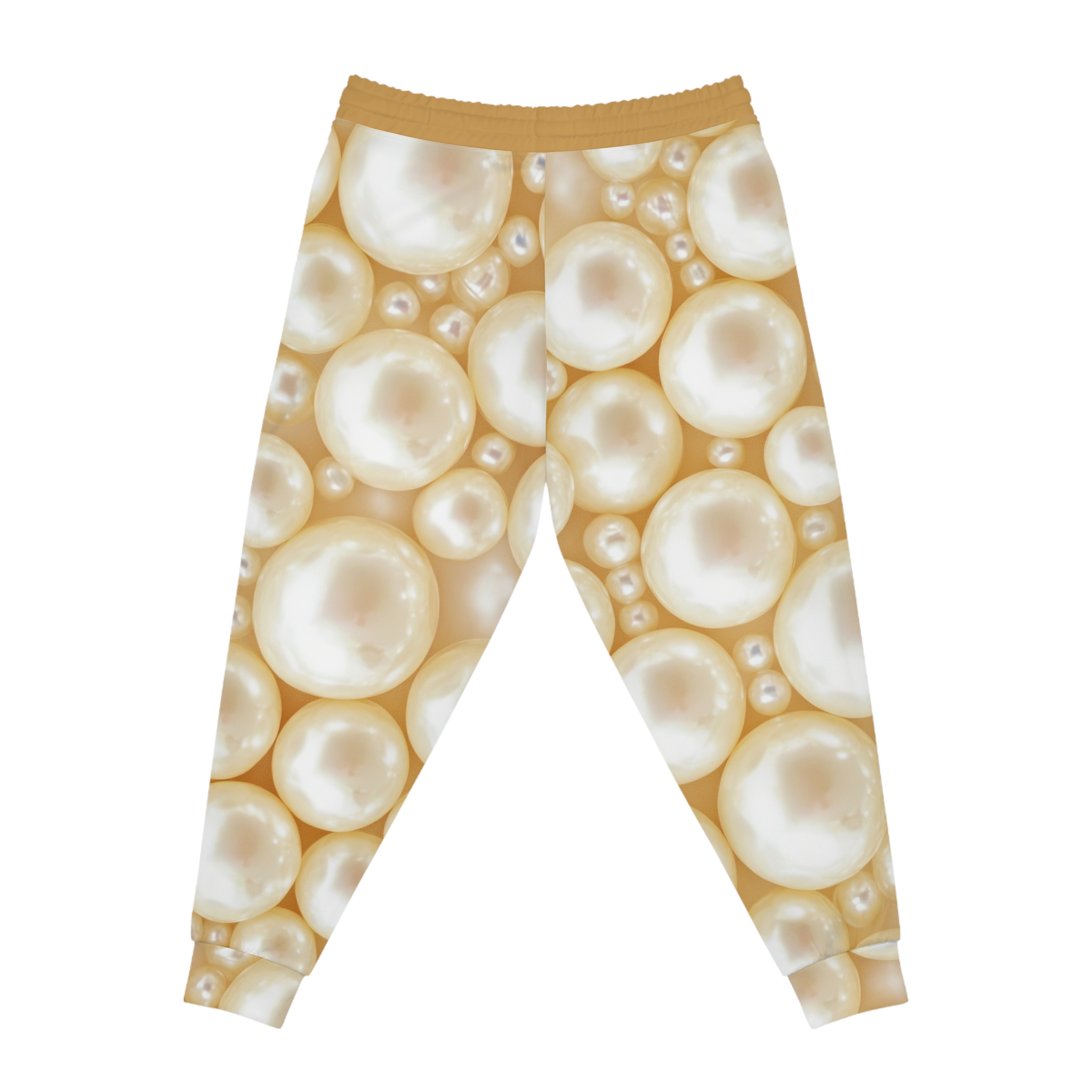 Elegant Ivory Pearl Bead Texture Print w/Treasure Pockets™ Athletic Joggers (S.e.P.T.™) - Image 5