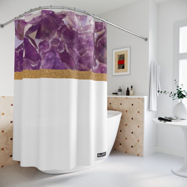 Purple Amethyst Crystal - Shower Curtain Option 3 - (S.e.P.T.) - Image 4