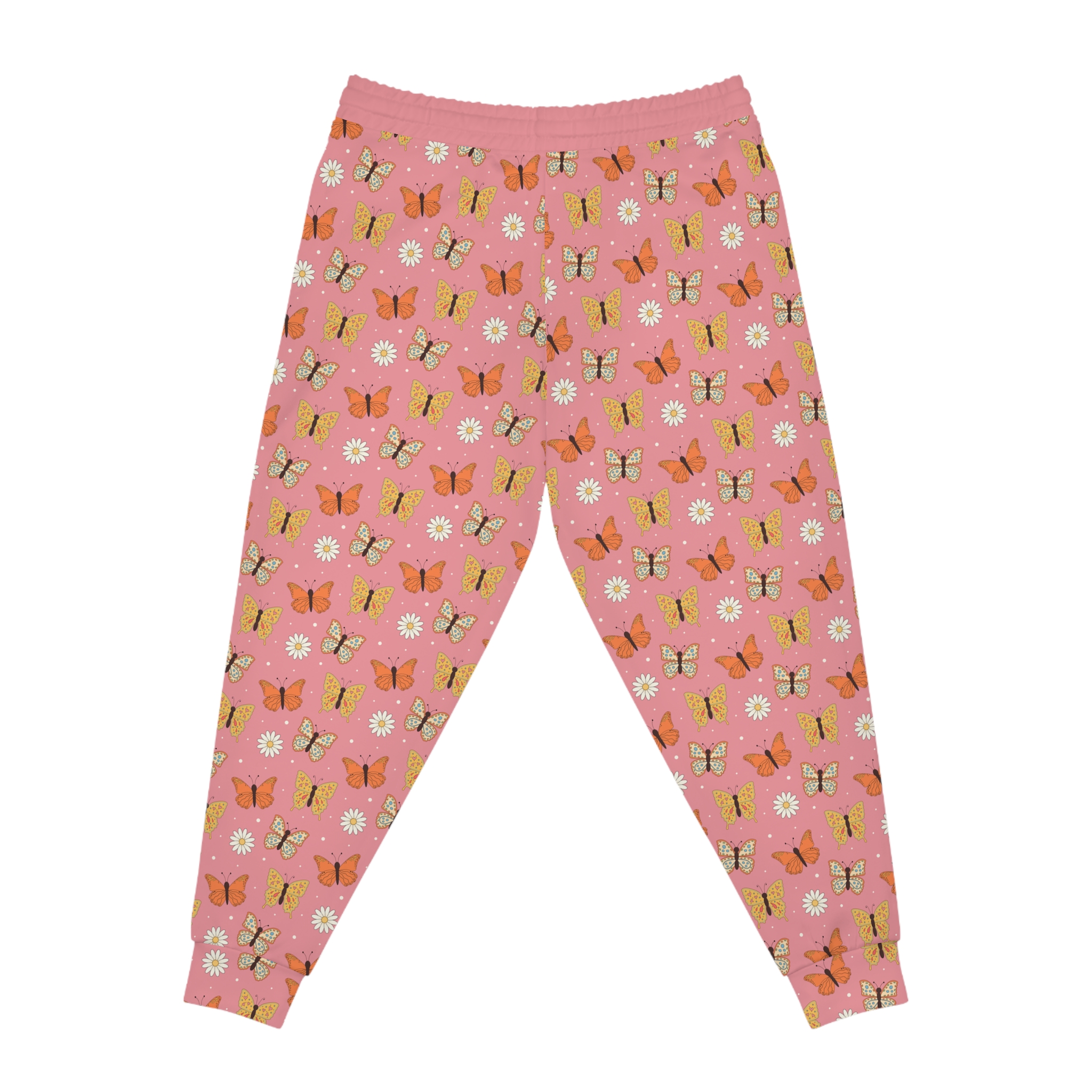 70s Retro Groovy Butterfly & Daisy Print w/Treasure Pockets™ Athletic Joggers (S.e.P.T.™) - Image 5