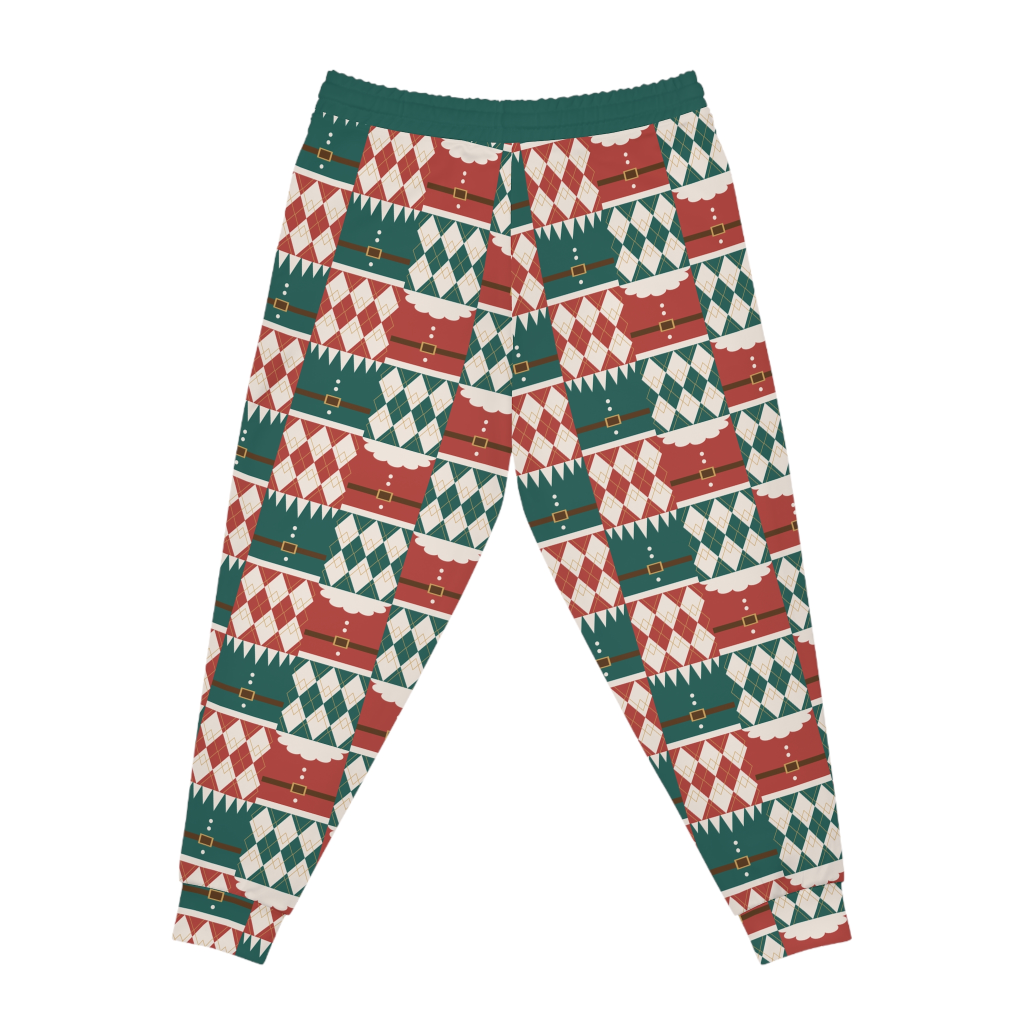 Holiday Santa Suit & Harlequin Quilt Pattern w/Treasure Pockets™ Athletic Joggers (S.e.P.T.™) - Image 5
