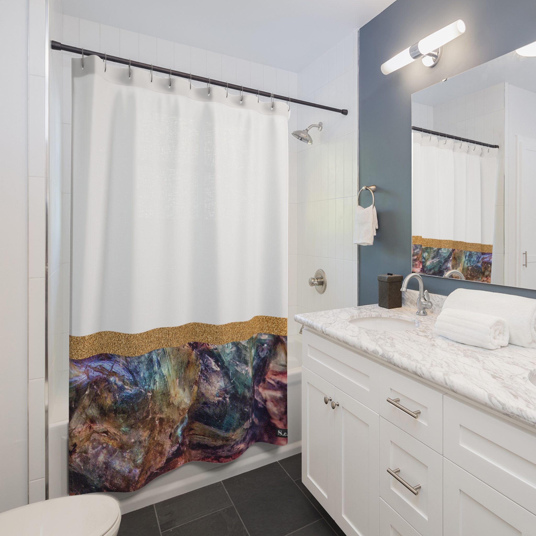 Labradorite Gemstone Shower Curtain Option 1 - (S.e.P.T.) - Image 3