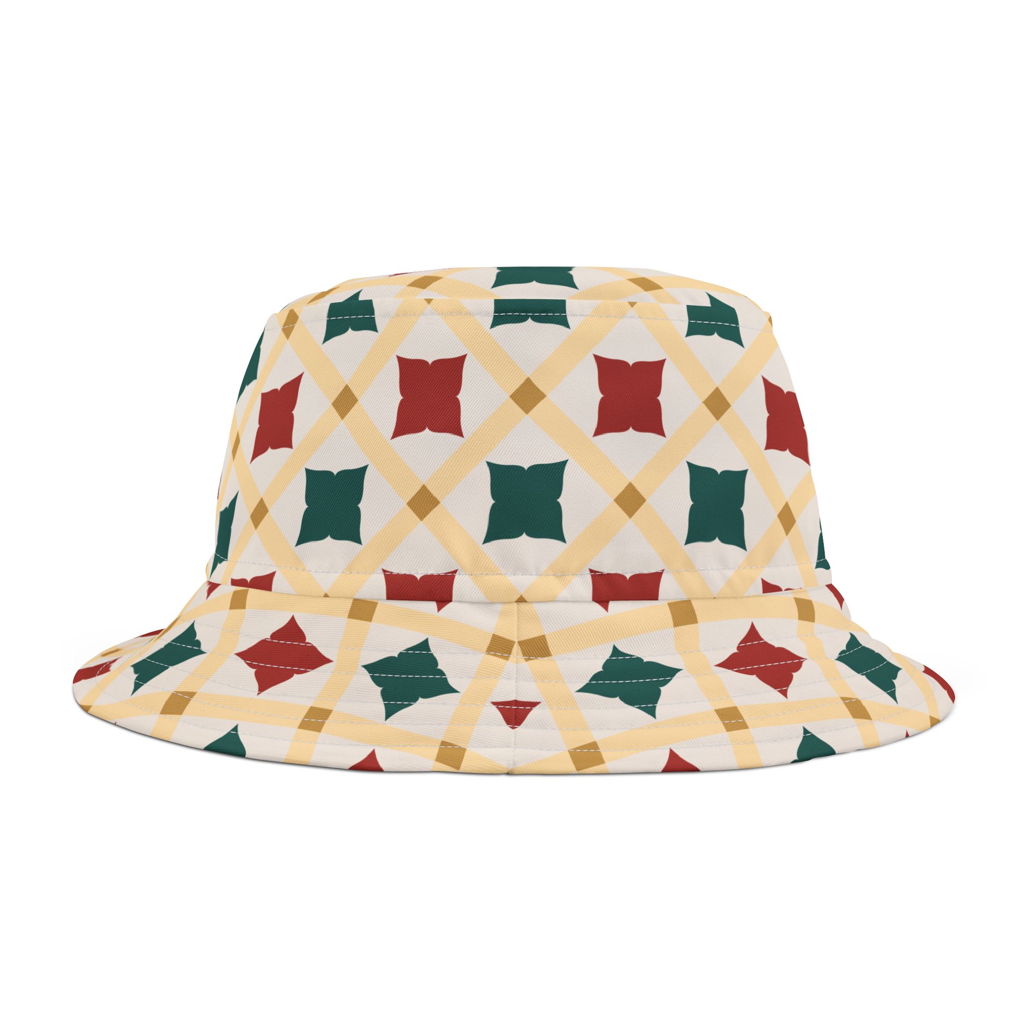 Holiday Geometric Quilt Pattern Bucket Hat (S.e.P.T.™)